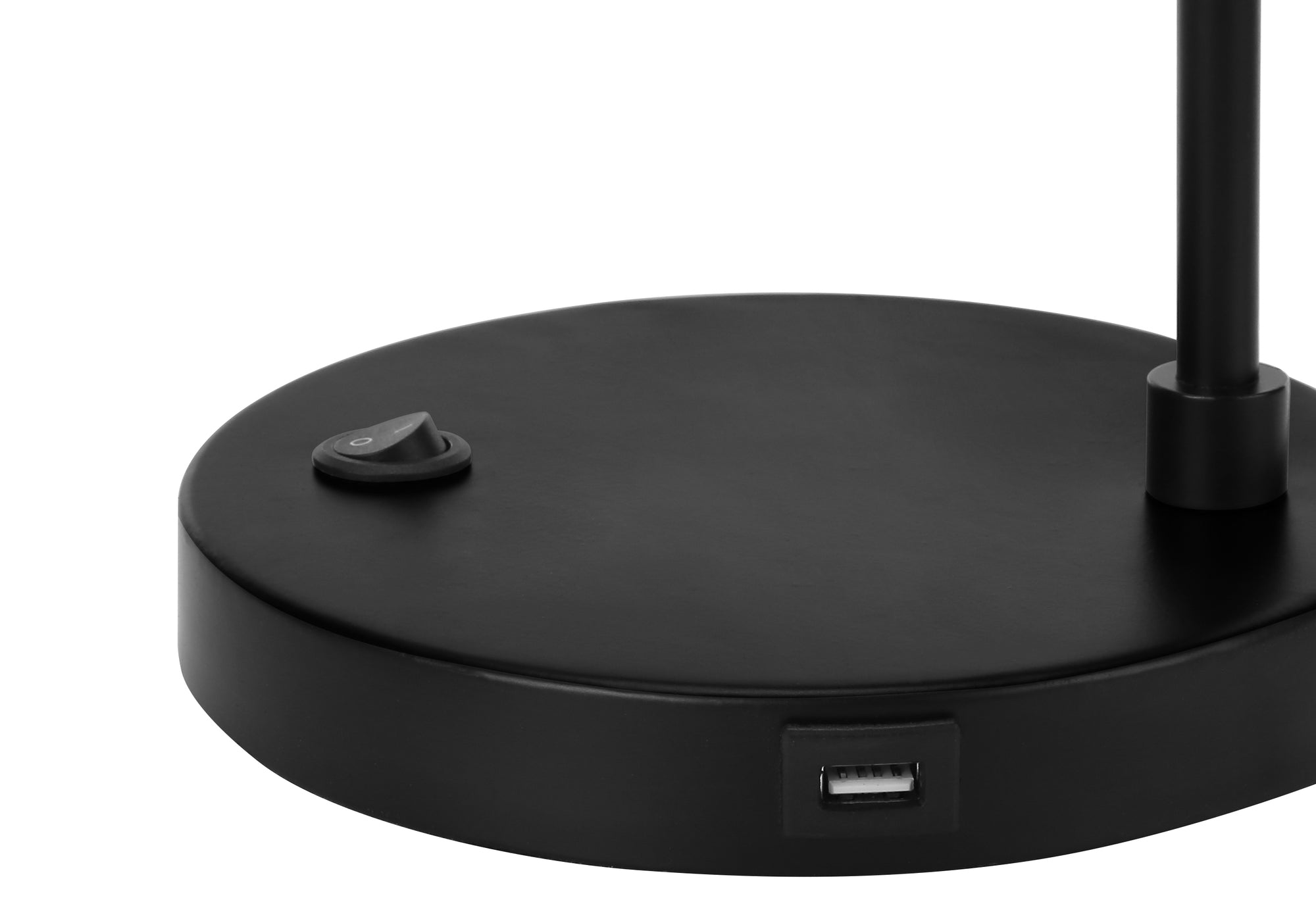 LAMPE DE TABLE 53 cm (21 po) DE H, MÉTAL NOIR/ABAT-JOUR NOIR/USB N° I 9647