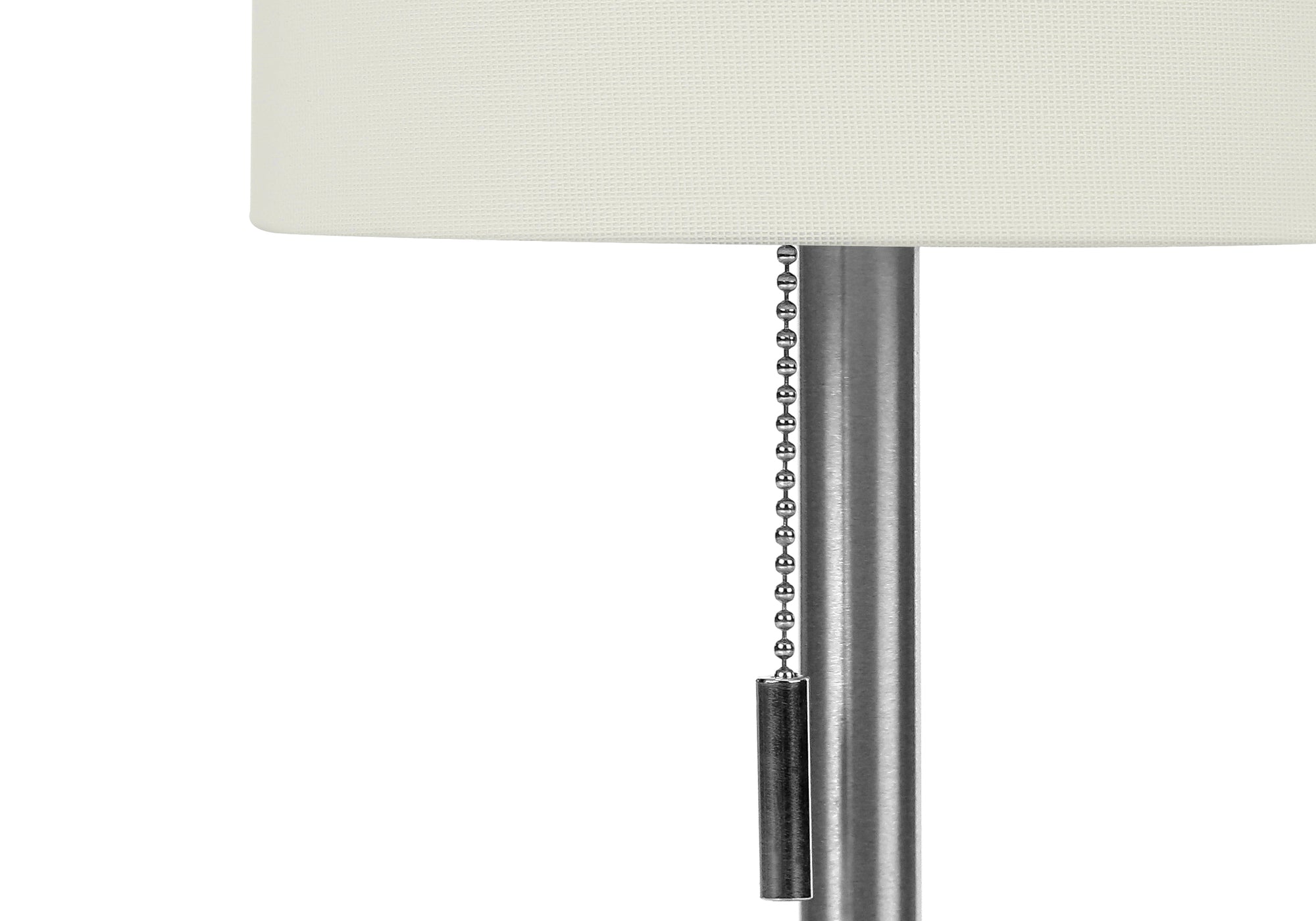 LIGHTING – 2PCS / 17"H TABLE LAMP NICKEL METAL/IVORY/USB # I 9649