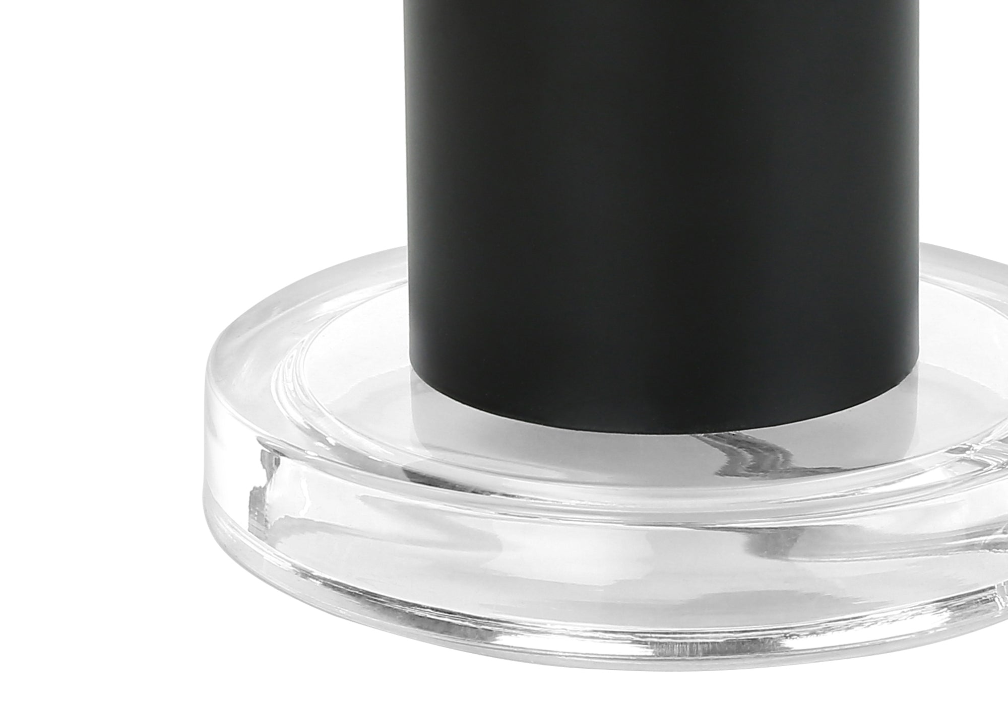 LUMINAIRES – LAMPE DE TABLE 71 cm (28 po) DE H, MÉTAL NOIR / ABAT-JOUR NOIR # I 9658