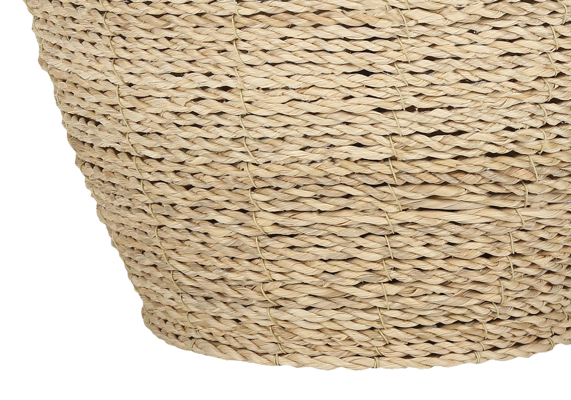 LIGHTING – 25"H TABLE LAMP BEIGE RATTAN / BEIGE SHADE # I 9713