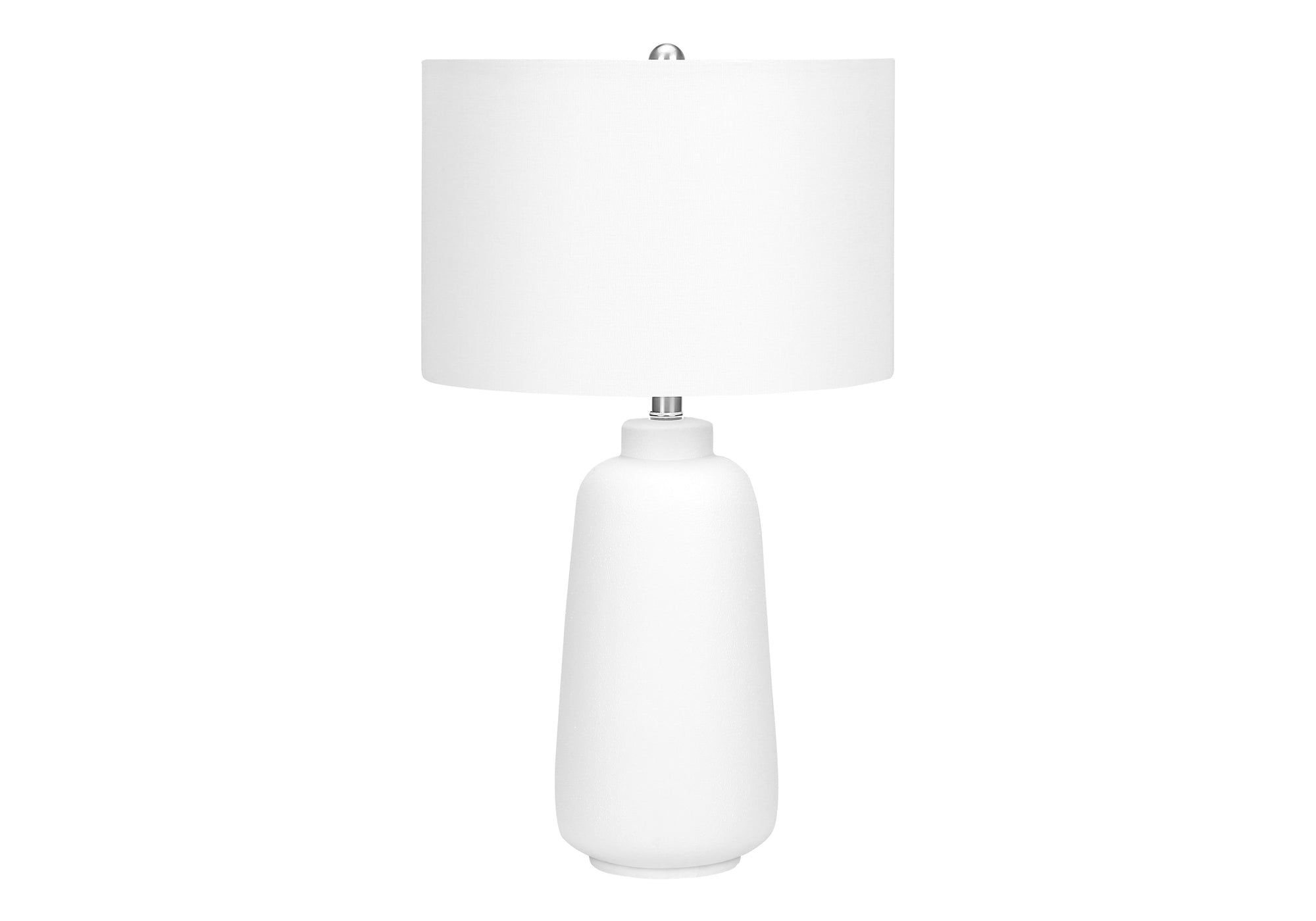 ÉCLAIRAGE - LAMPE DE TABLE 26"H CÉRAMIQUE CRÈME / ABAT-JOUR IVOIRE # I 9716