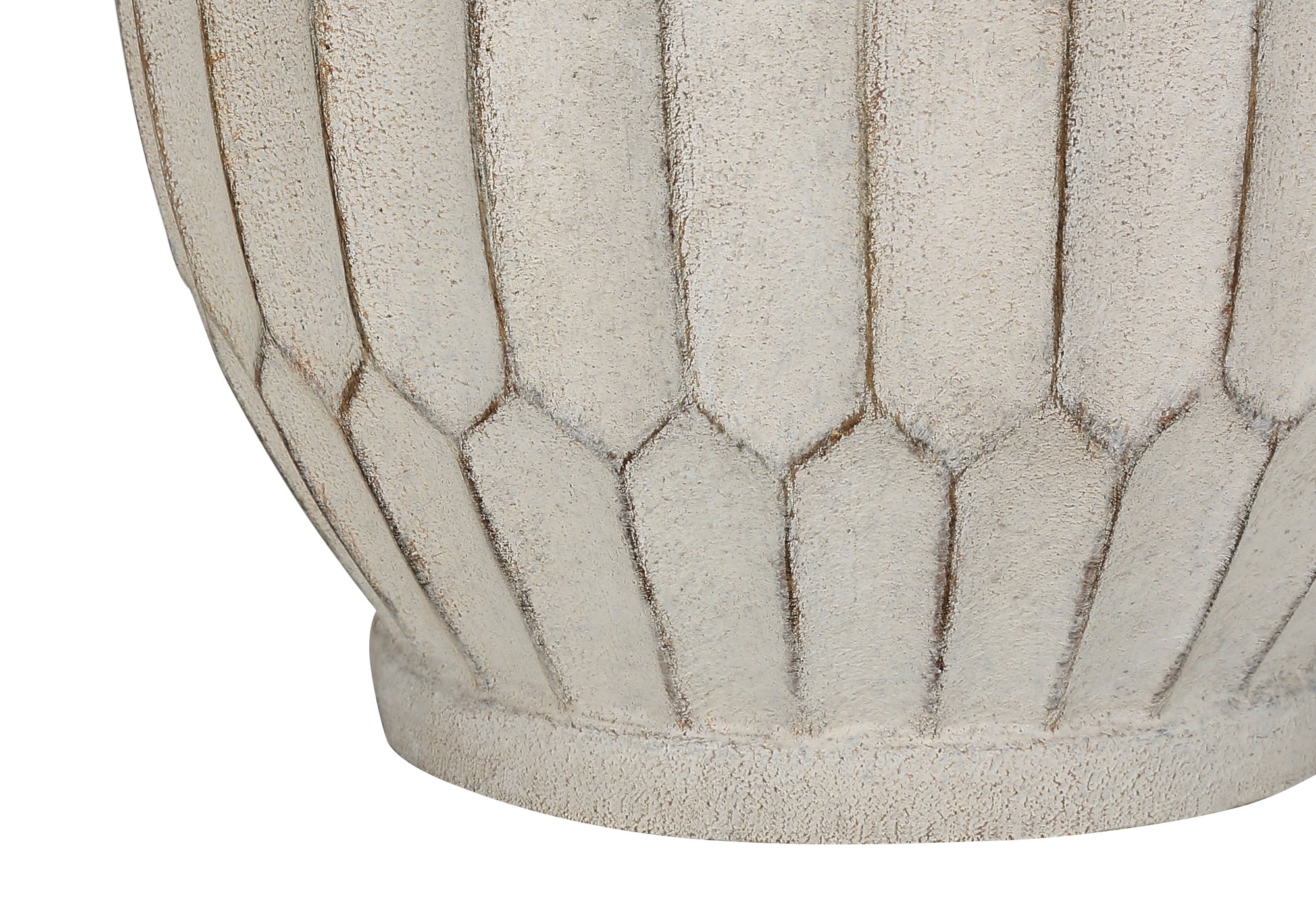 LUMINAIRES – LAMPE DE TABLE 61 cm (24 po) DE H, RÉSINE CRÈME / ABAT-JOUR IVOIRE # I 9720