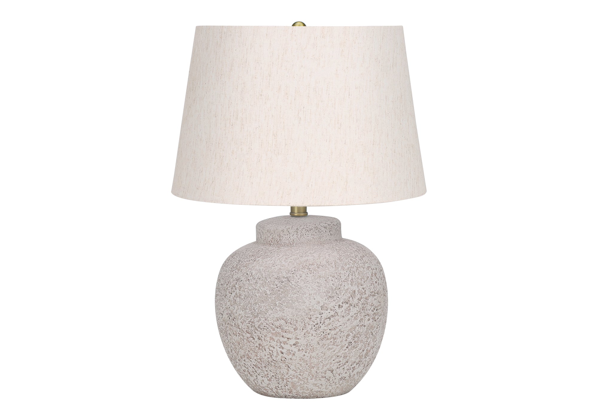 ÉCLAIRAGE - LAMPE DE TABLE 22"H BÉTON CRÈME / ABAT-JOUR IVOIRE # I 9732