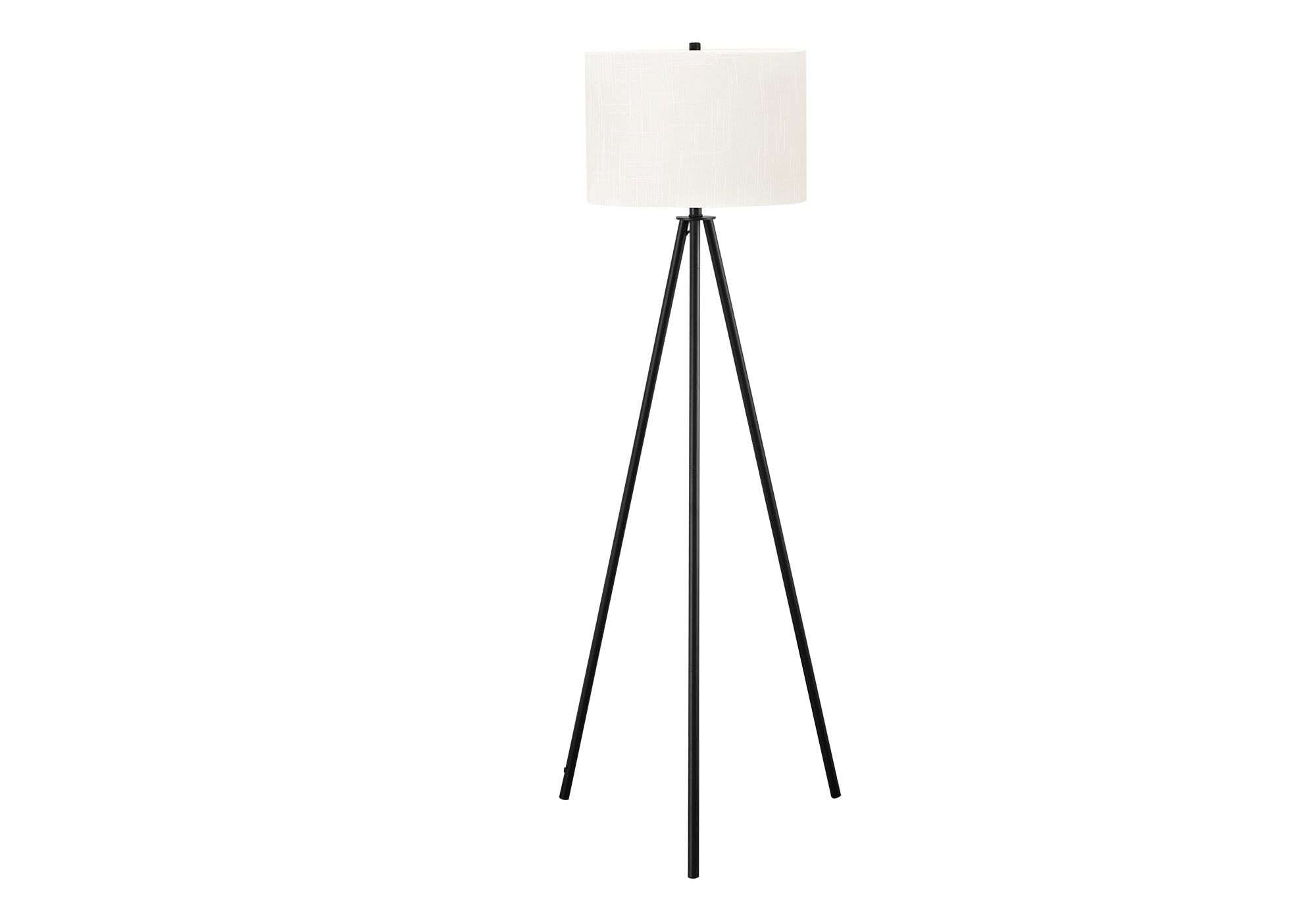 Lampadaire trépied noir métal 63 po abat-jour lin ivoire interrupteur 3 intensités – I 9735 Bonito Montréal