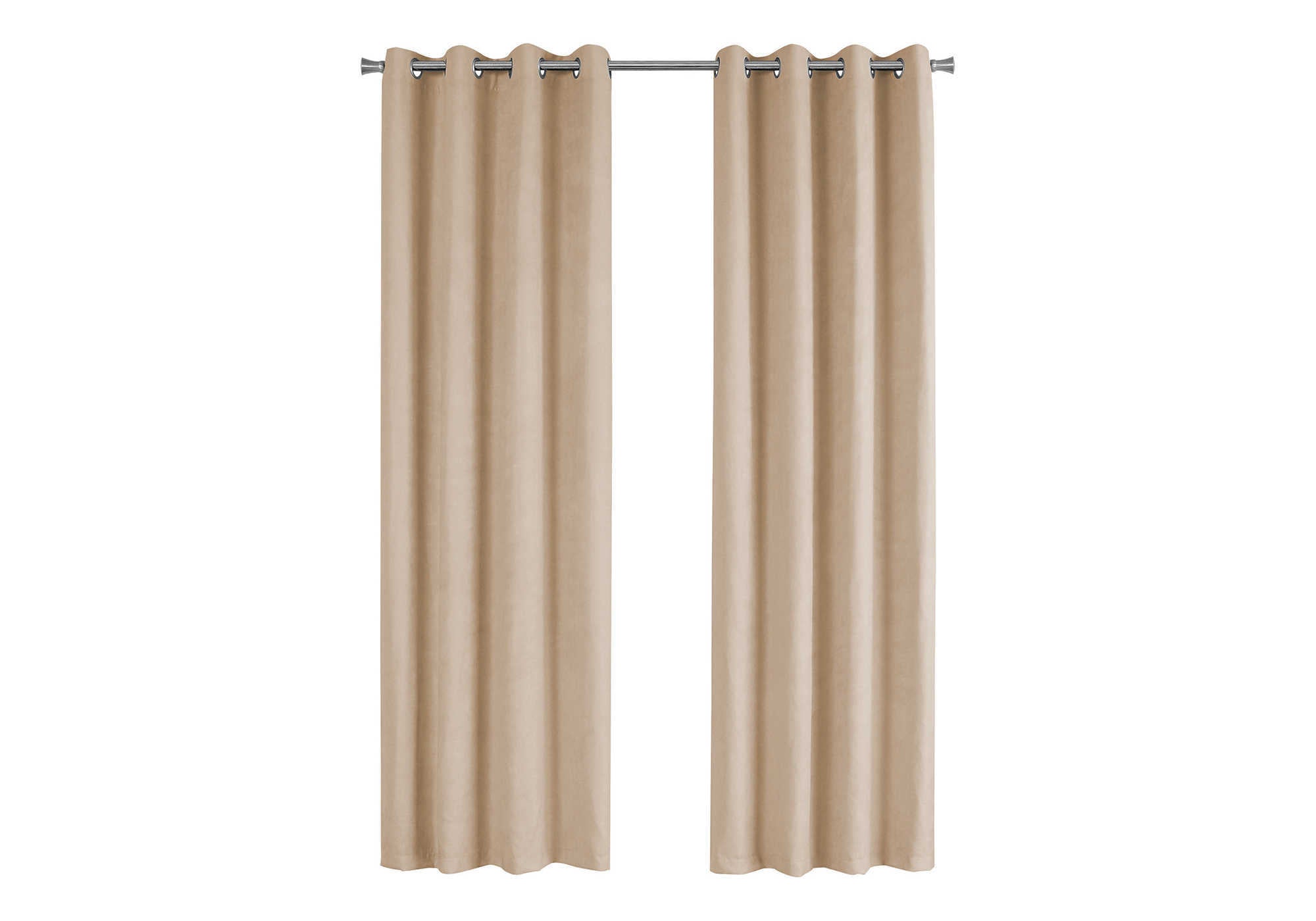 CURTAIN PANEL - 2PCS / 54"W X 95"H BEIGE ROOM DARKENING # I 9801