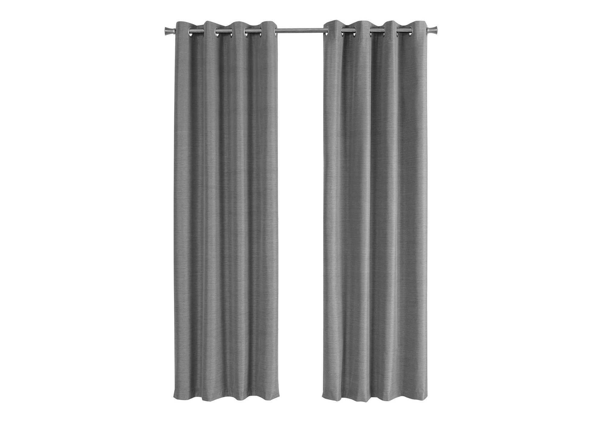 CURTAIN PANEL - 2PCS / 52"W X 84"H GREY SOLID BLACKOUT # I 9841