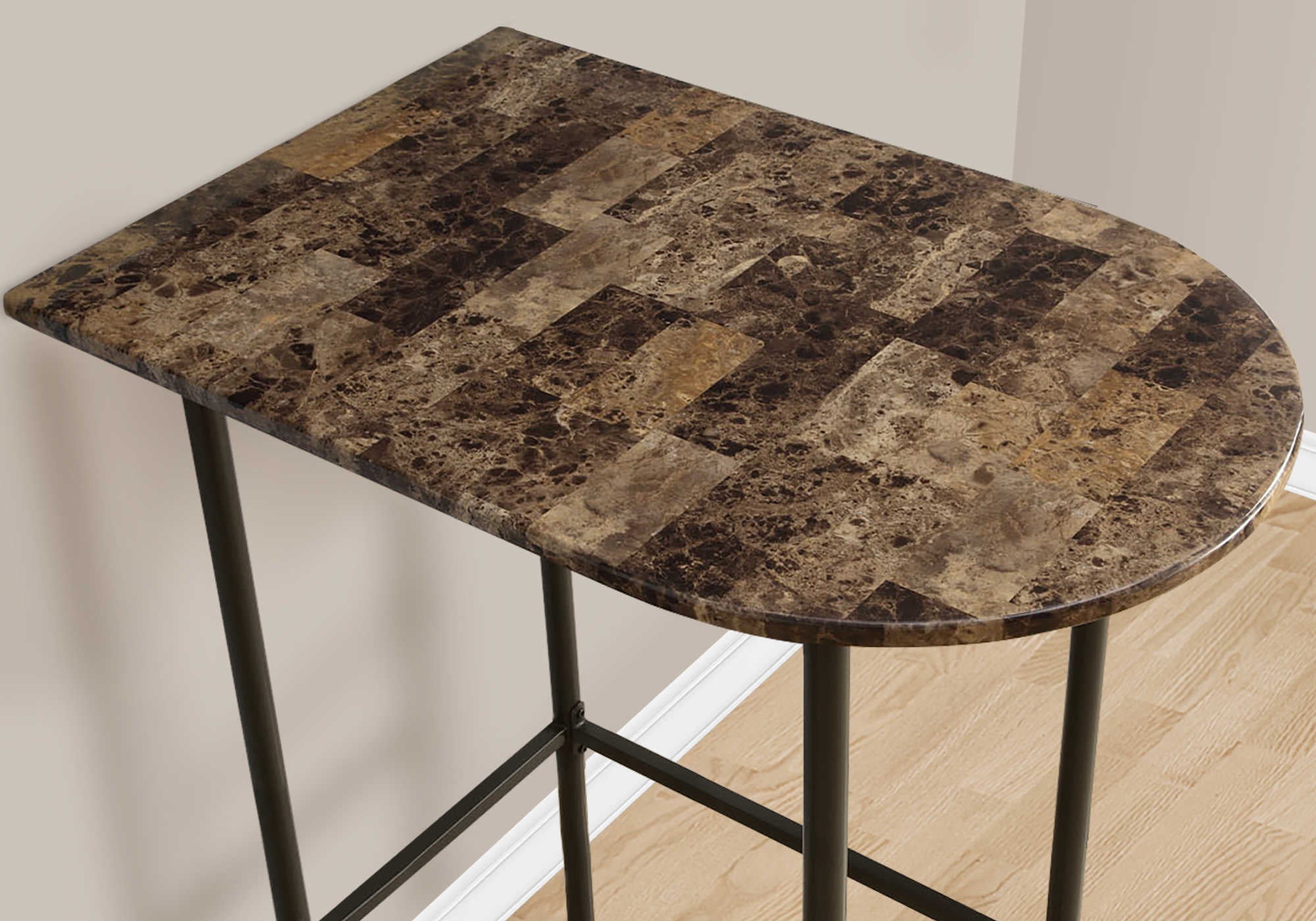 HOME BAR - 24"X 36" / ESPRESSO MARBLE / METAL # I 2315