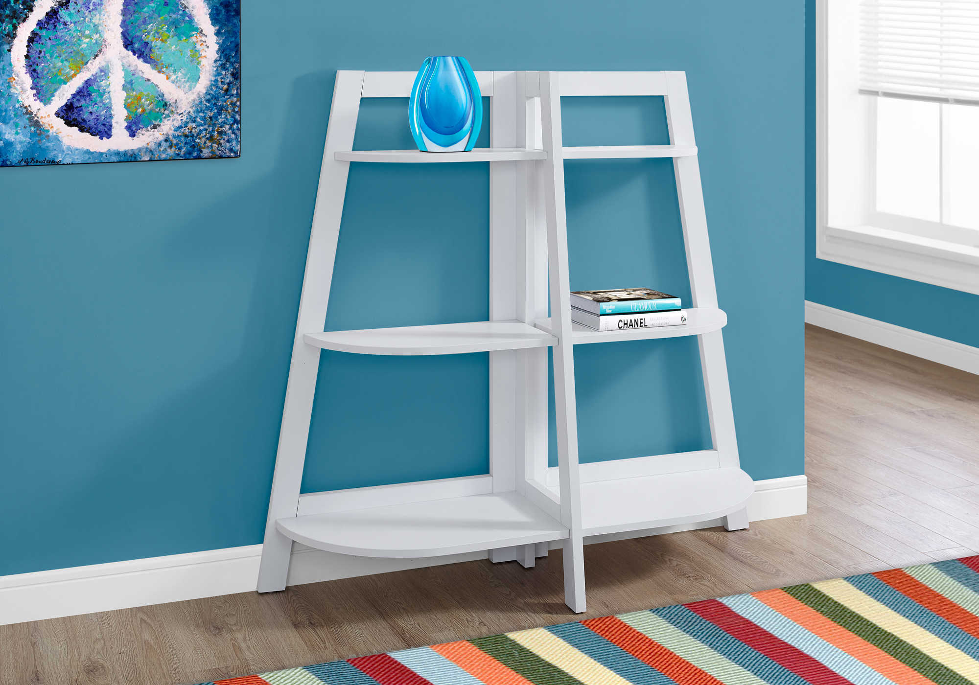 BOOKCASE - 48"H / WHITE ACCENT ETAGERE # I 2427