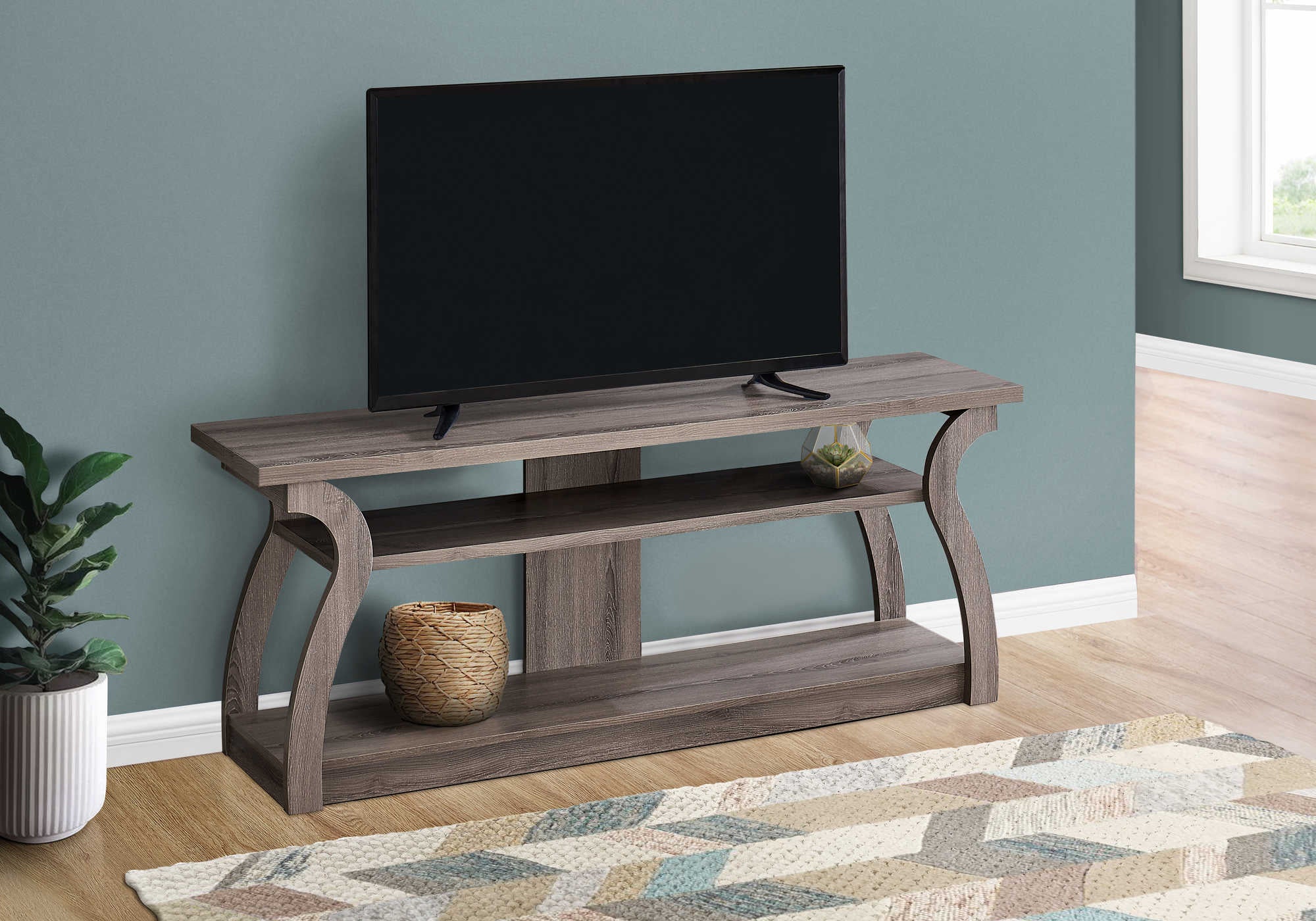 MEUBLE TV - 60"L / TAUPE FONCÉ # I 2666