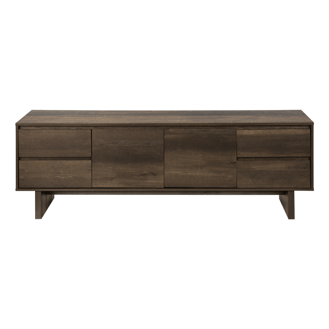 Lunex – 72" Wood-Look TV Stand – Dark Brown