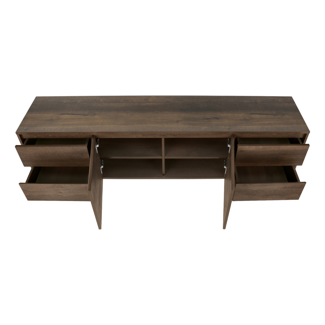 Lunex – 72" Wood-Look TV Stand – Dark Brown