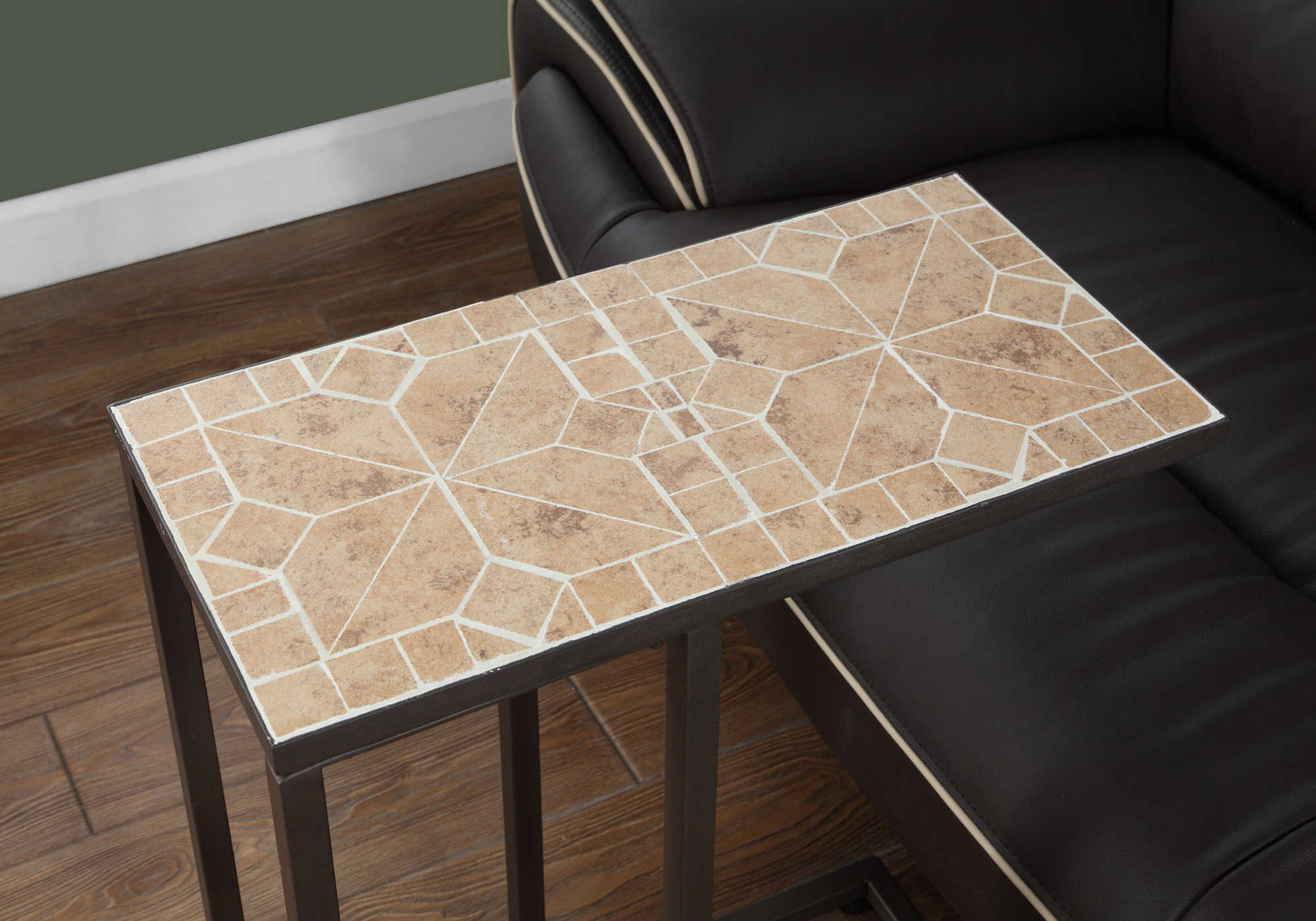 TABLE DE NUIT - PLATEAU EN TERRE CUITE / MARTELÉ BRUN #I 3164