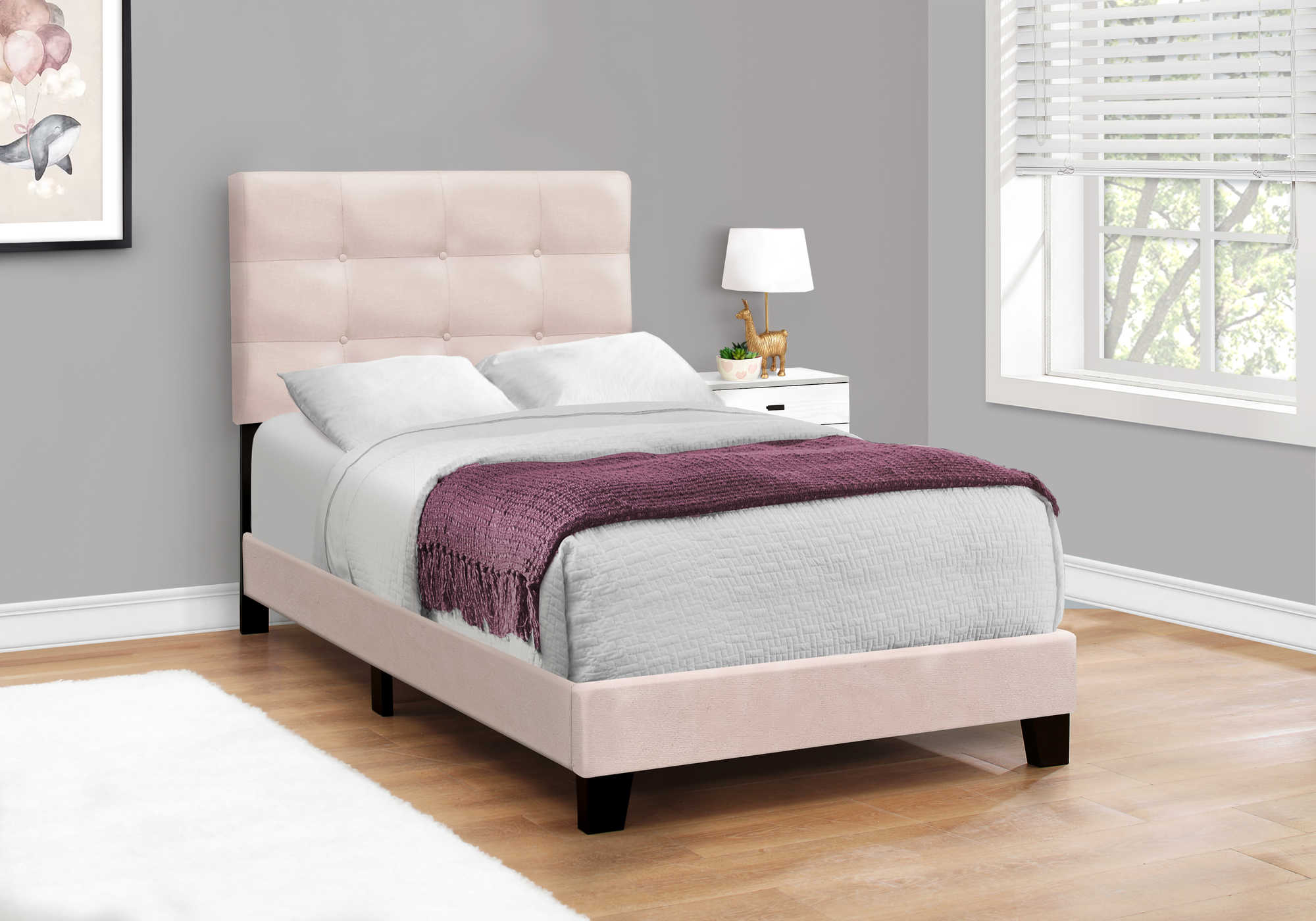 Twin Bed – Pink Velvet Bed I 5916T