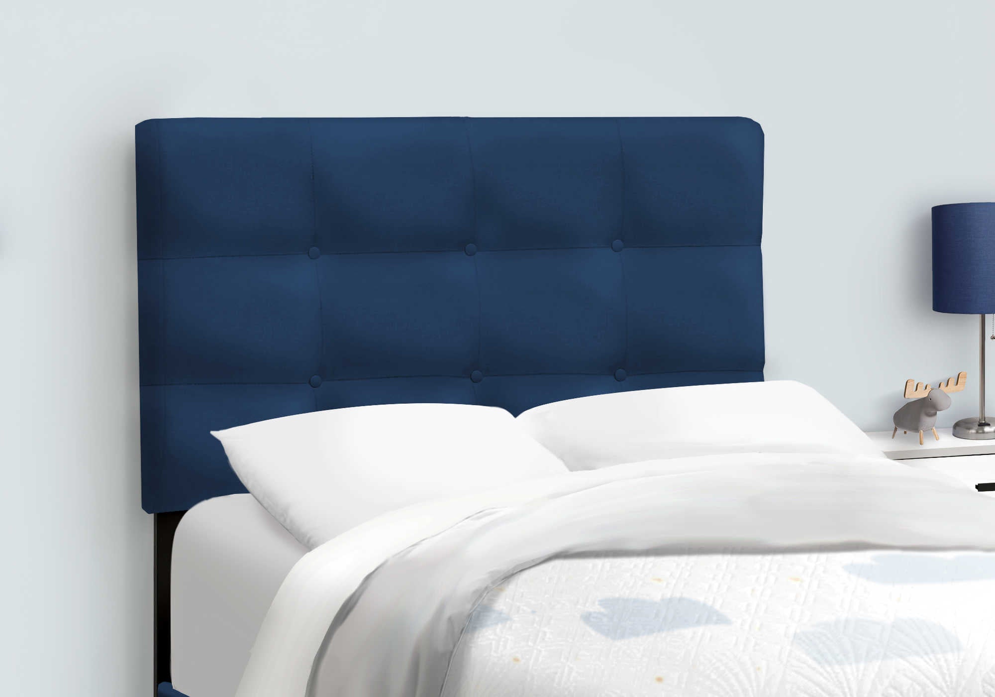 Twin Bed – Navy Blue Velvet Bed I 5918T