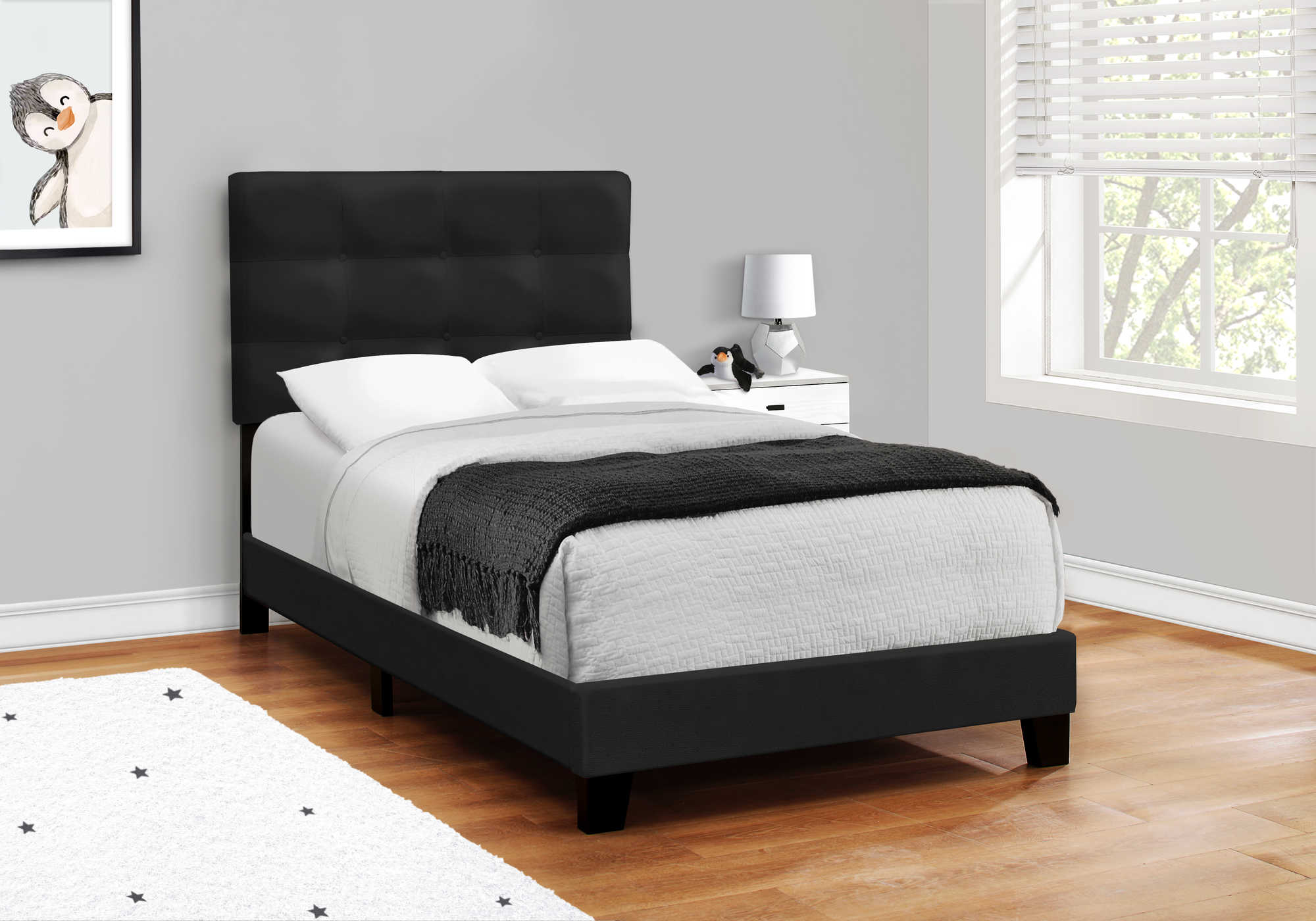 Twin Bed – Black Velvet Bed I 5924T