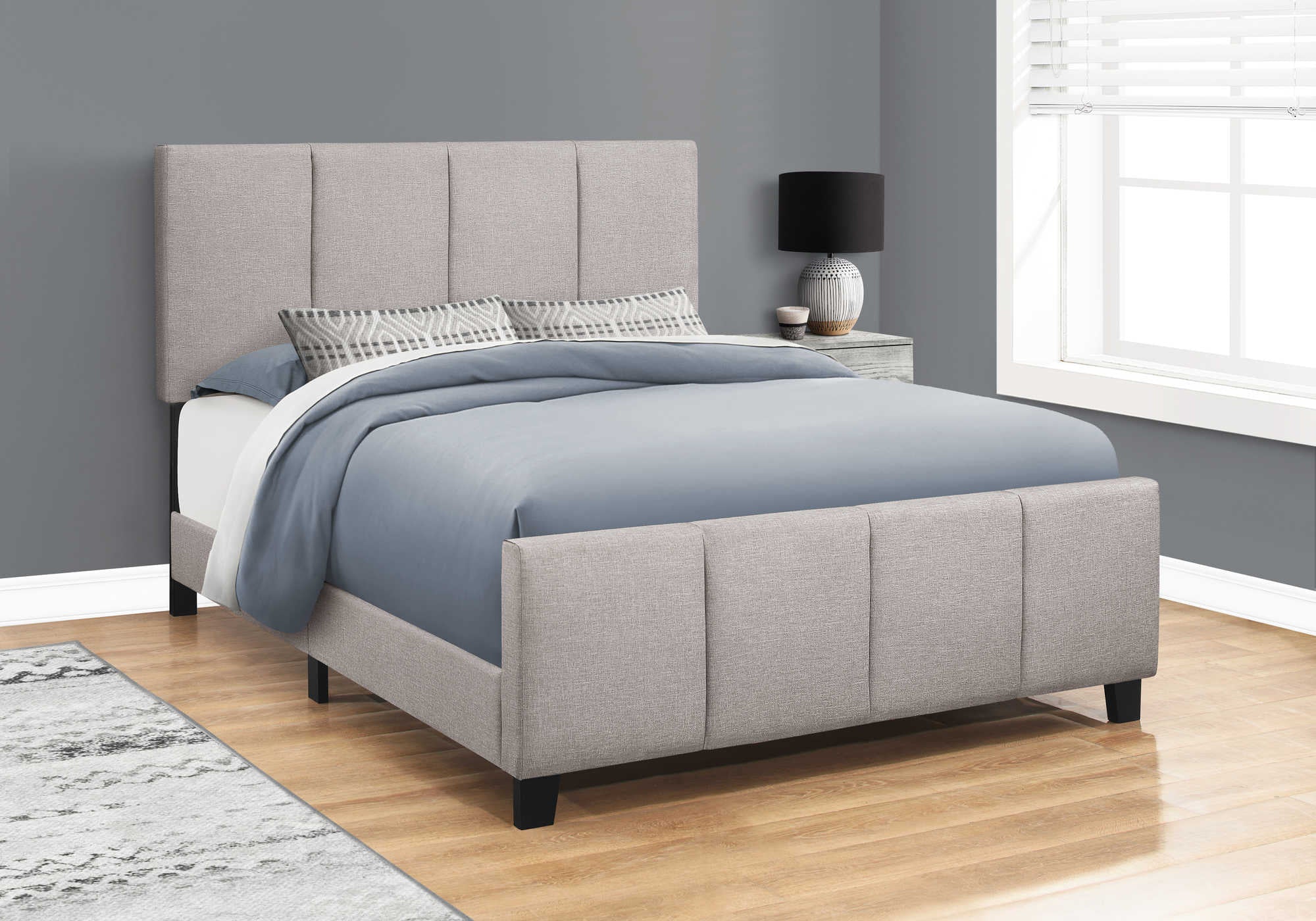 Queen Bed – Grey Linen Bed I 6025Q