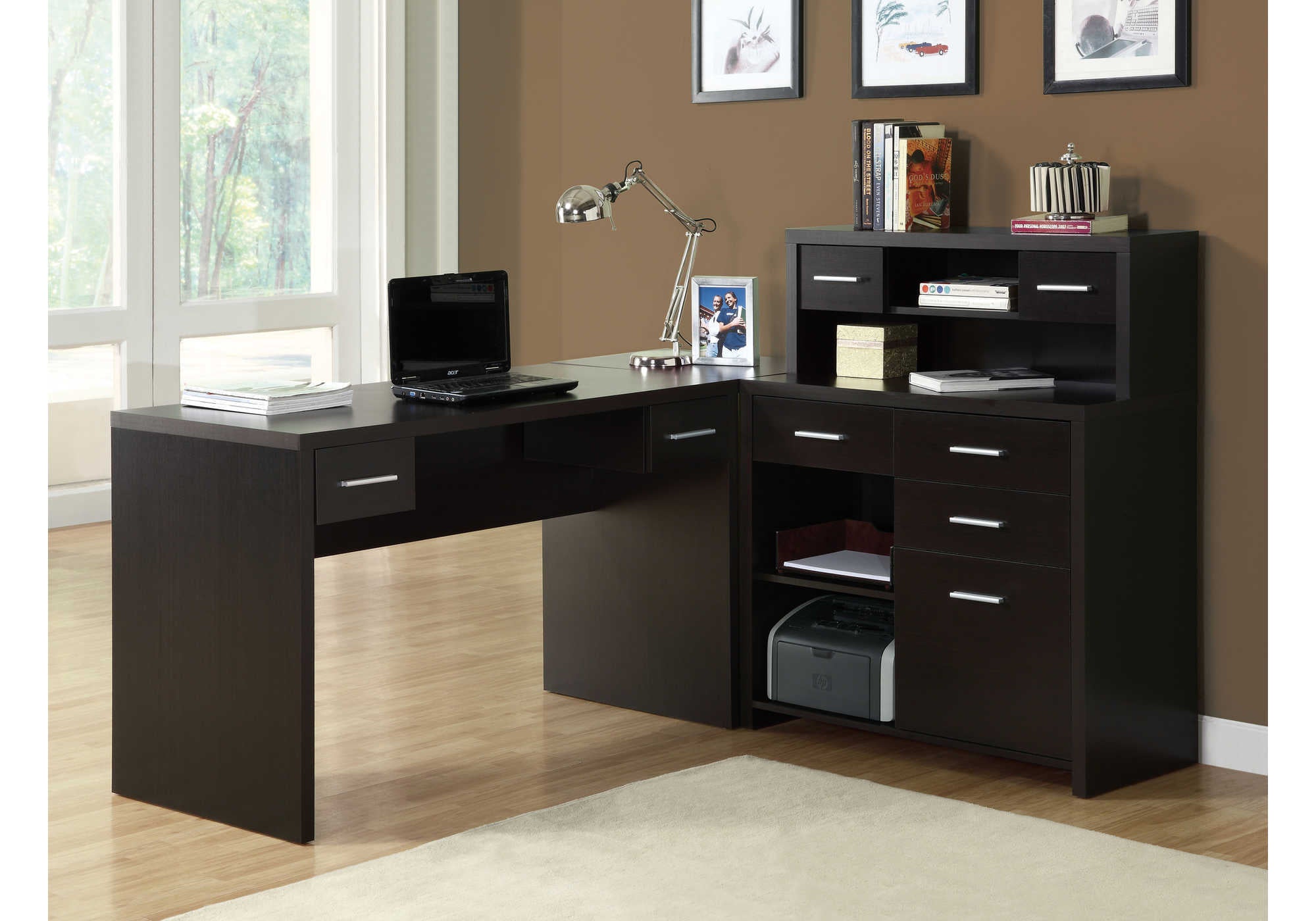 COMPUTER DESK - ESPRESSO LEFT OR RIGHT FACING CORNER # I 7018