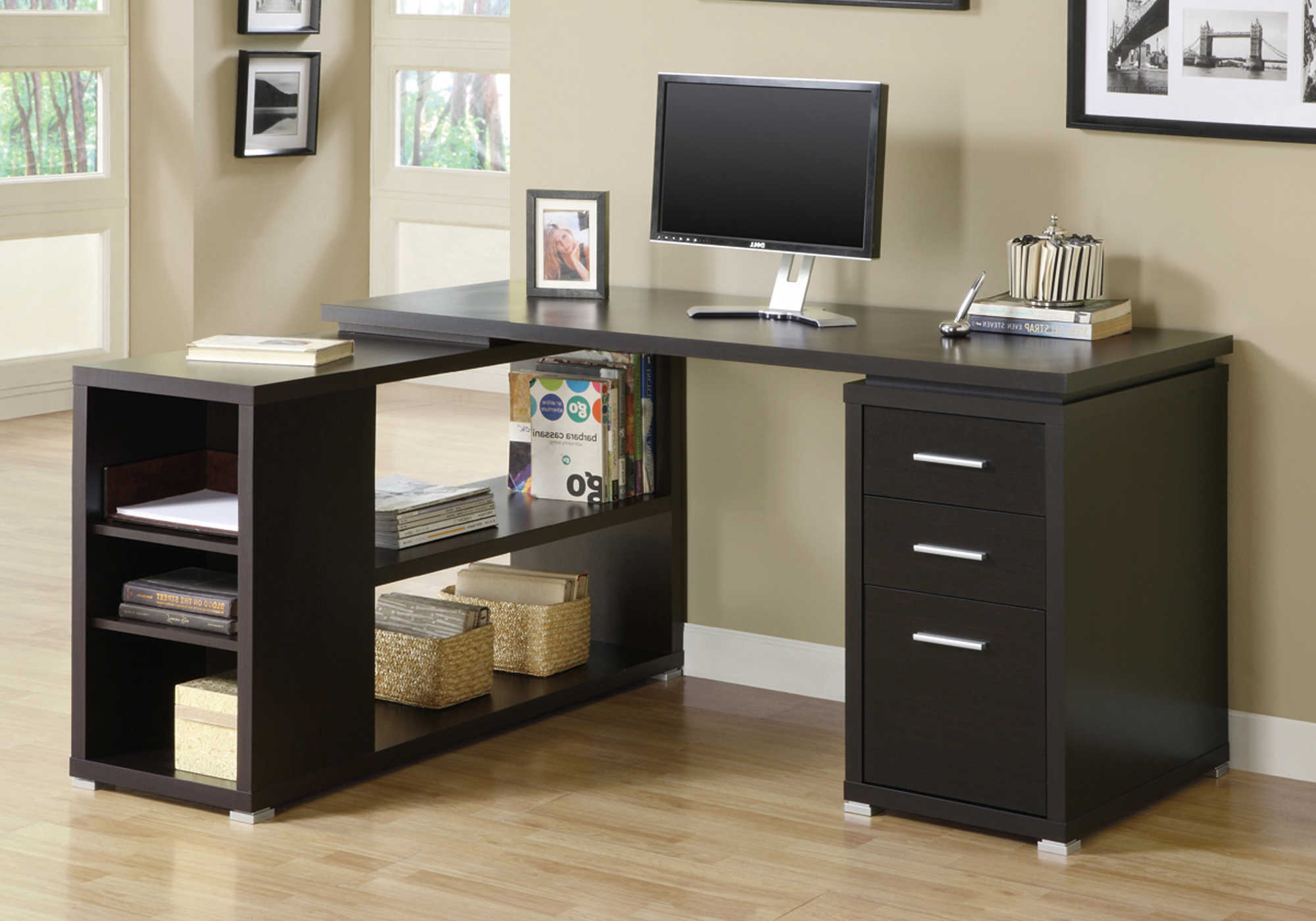 COMPUTER DESK - ESPRESSO LEFT OR RIGHT FACING CORNER # I 7019