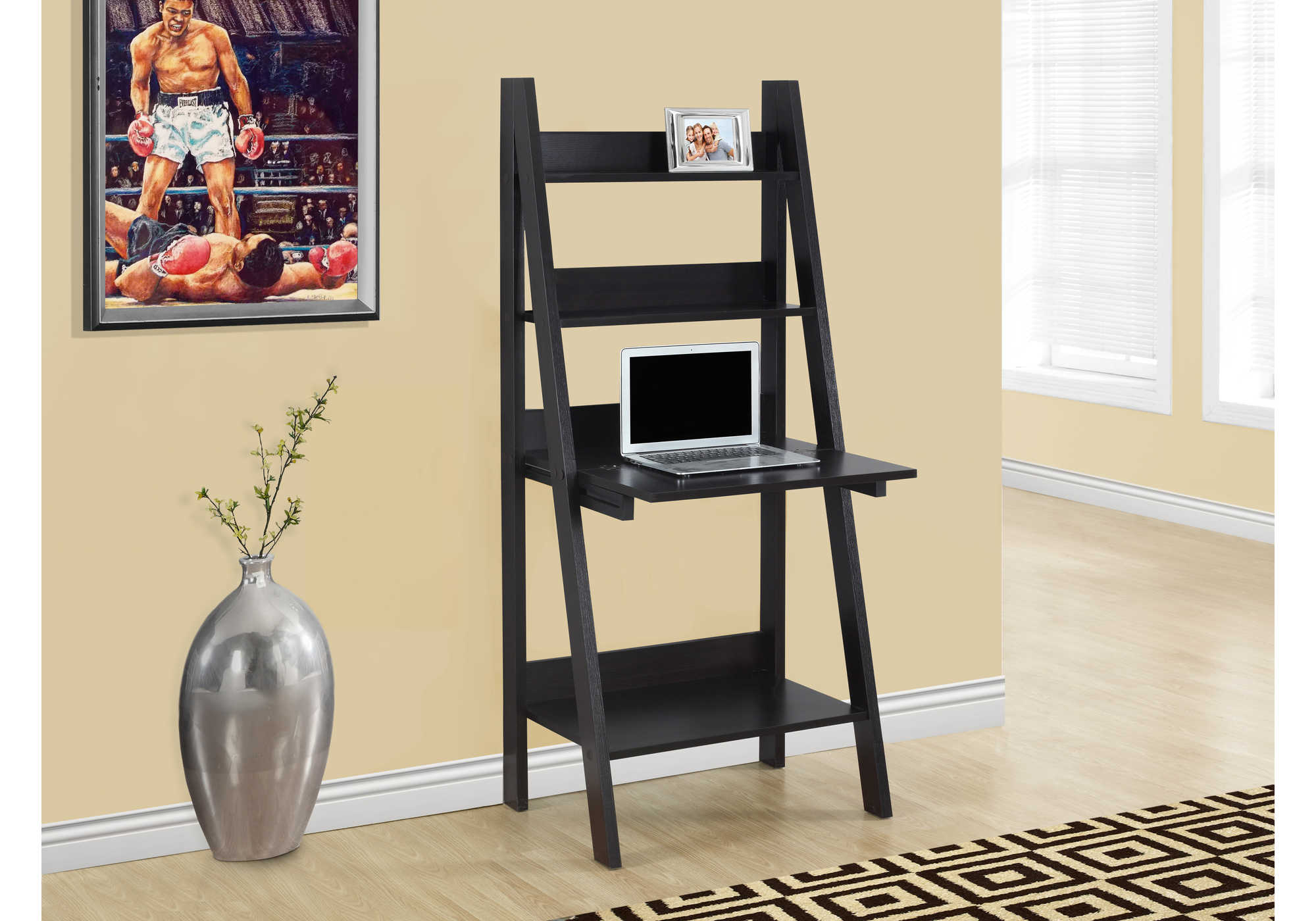 COMPUTER DESK - 61"H / ESPRESSO LADDER STYLE # I 7043