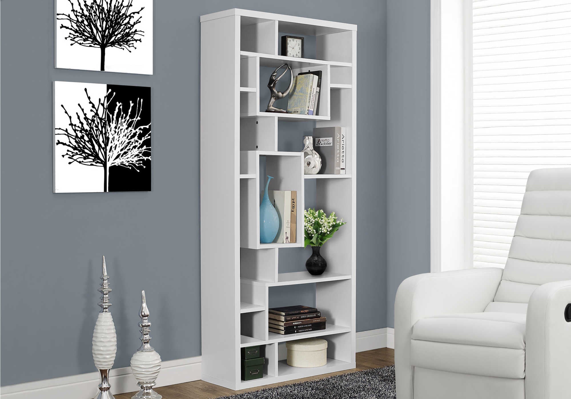BOOKCASE - 72"H / WHITE # I 7071