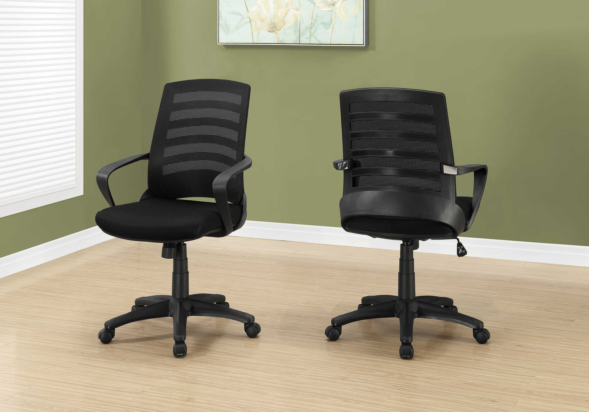 OFFICE CHAIR - BLACK / BLACK MESH / MULTI POSITION # I 7224