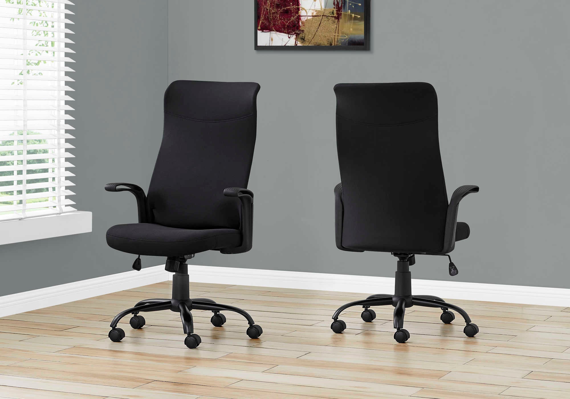 OFFICE CHAIR - BLACK / BLACK FABRIC / MULTI POSITION # I 7248