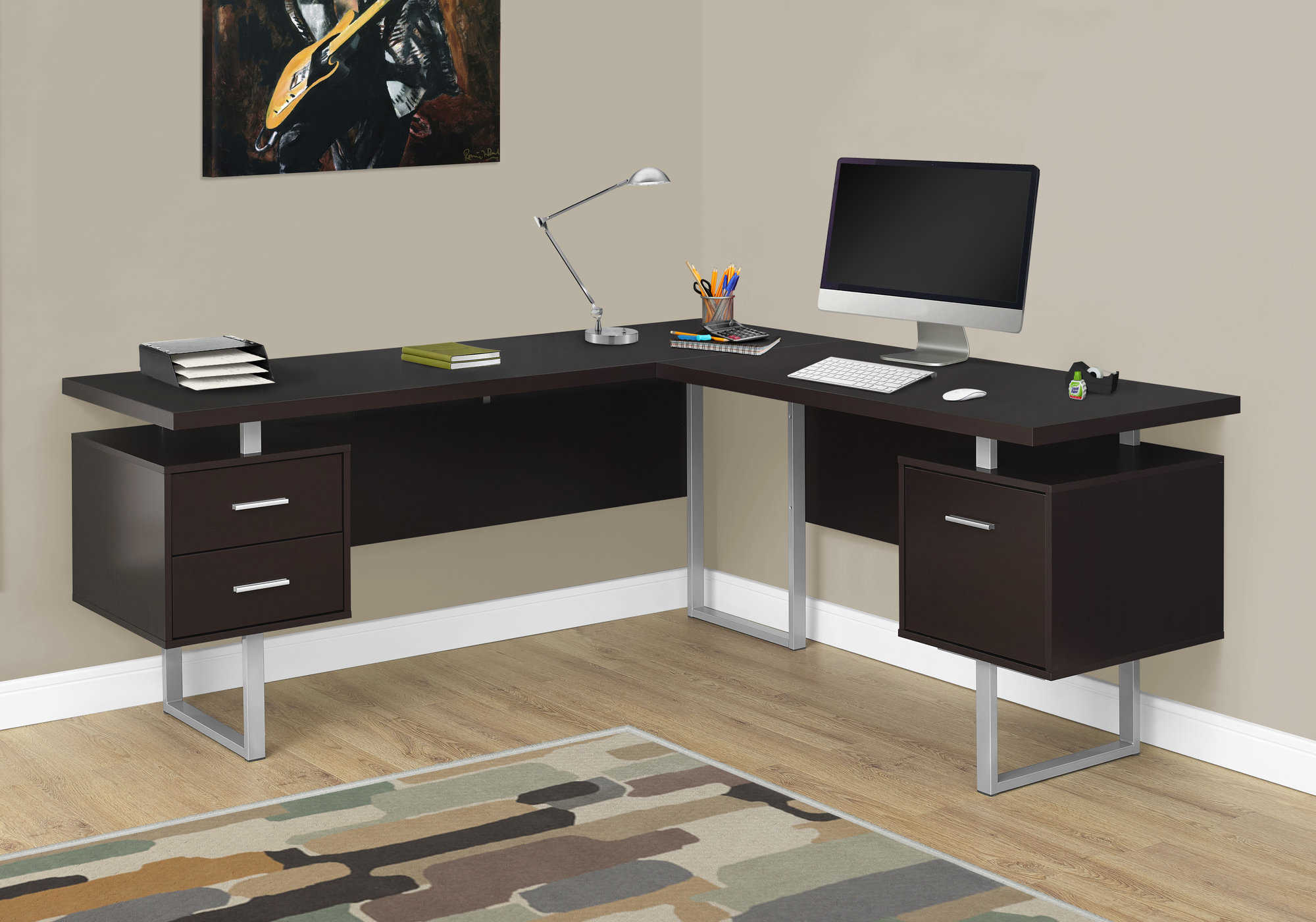 COMPUTER DESK - 70"L / ESPRESSO LEFT OR RIGHT FACING # I 7305