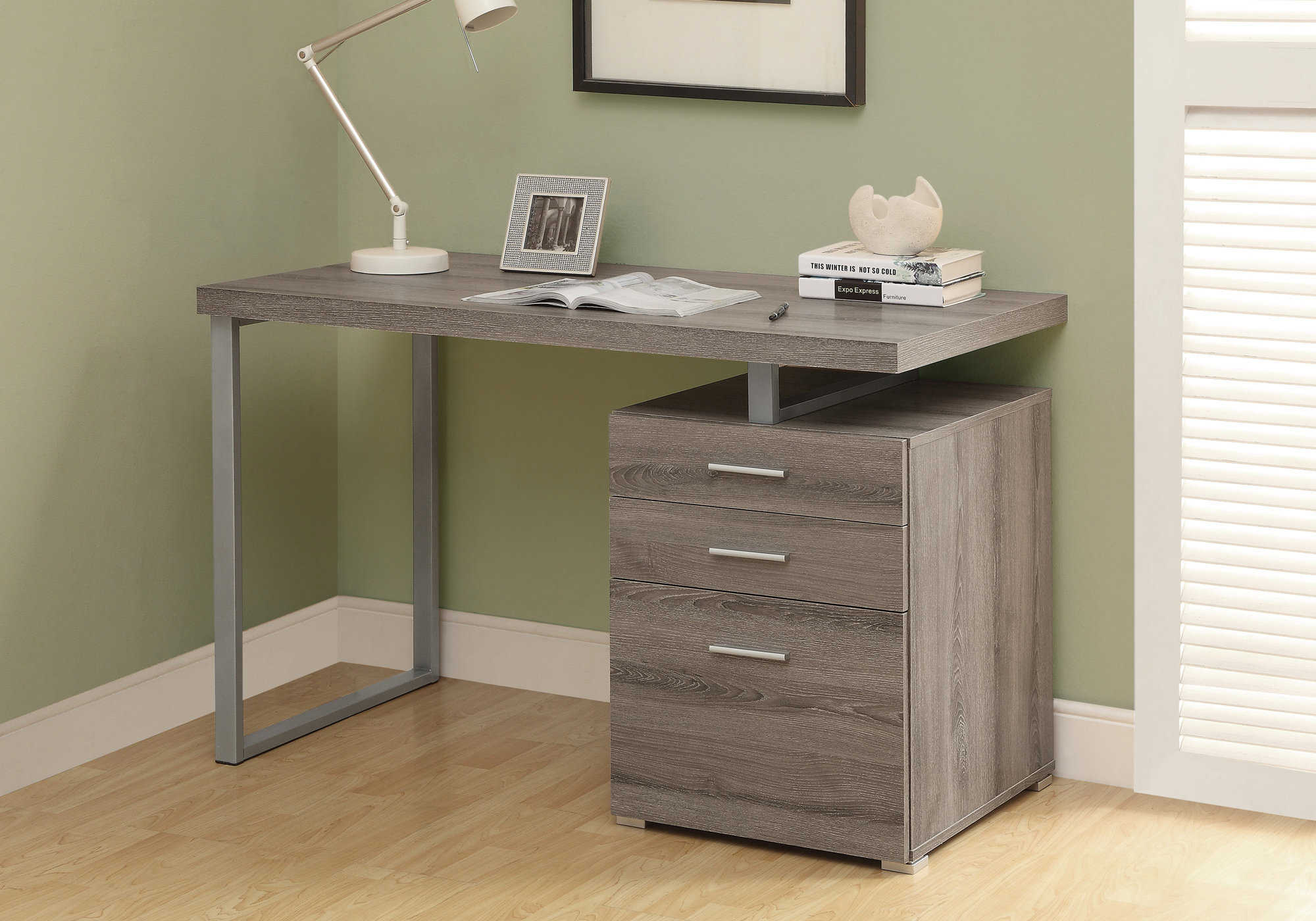 COMPUTER DESK - 48"L / DARK TAUPE LEFT OR RIGHT FACING # I 7326