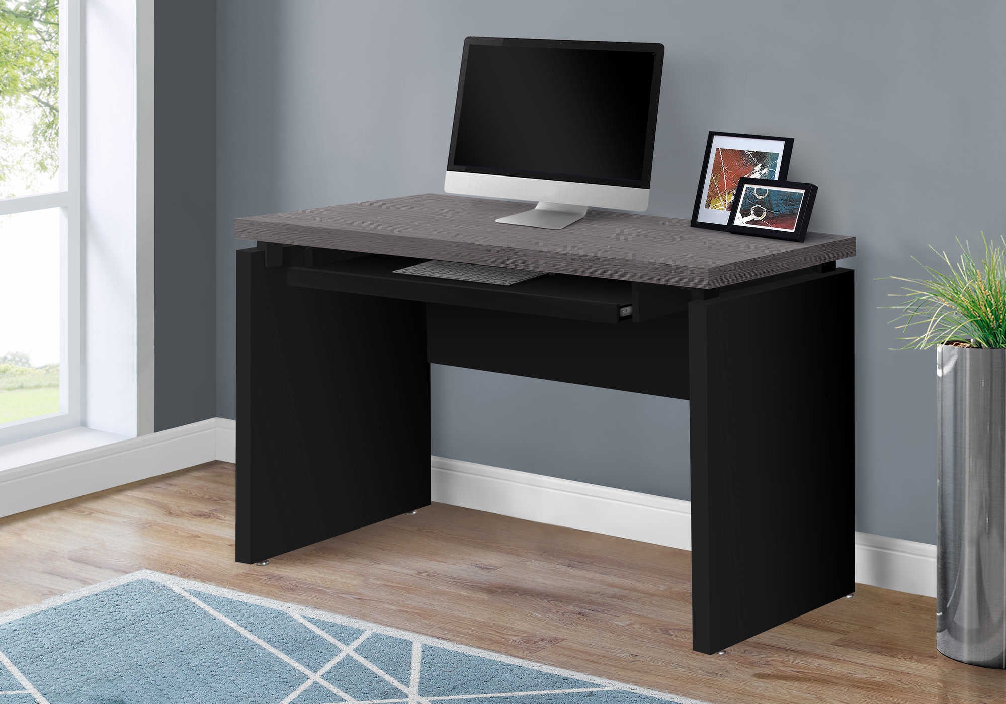 COMPUTER DESK - 48"L / BLACK / GREY TOP # I 7439