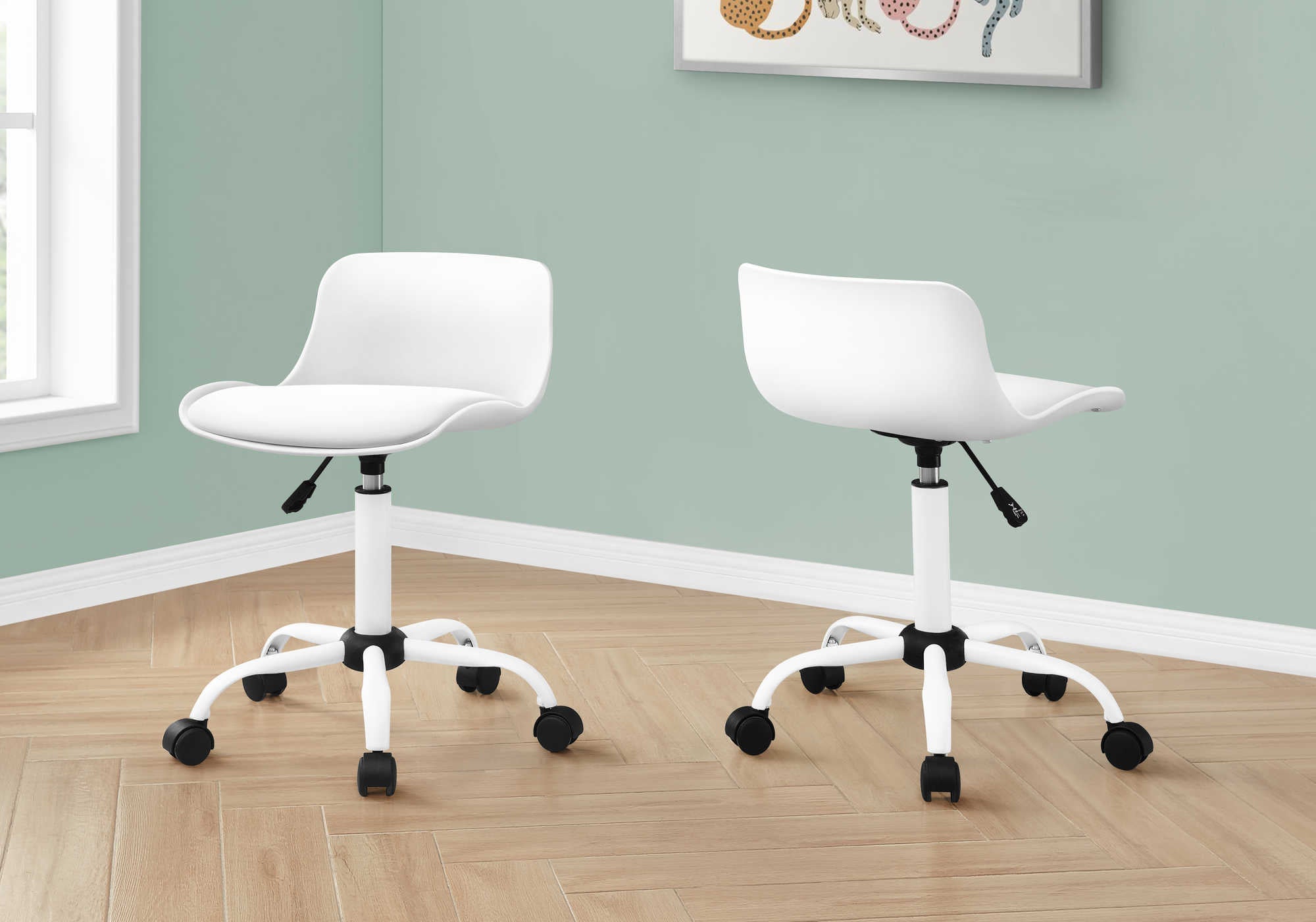 CHAISE DE BUREAU - BLANC JUVENILE / MULTI-POSITIONS # I 7463