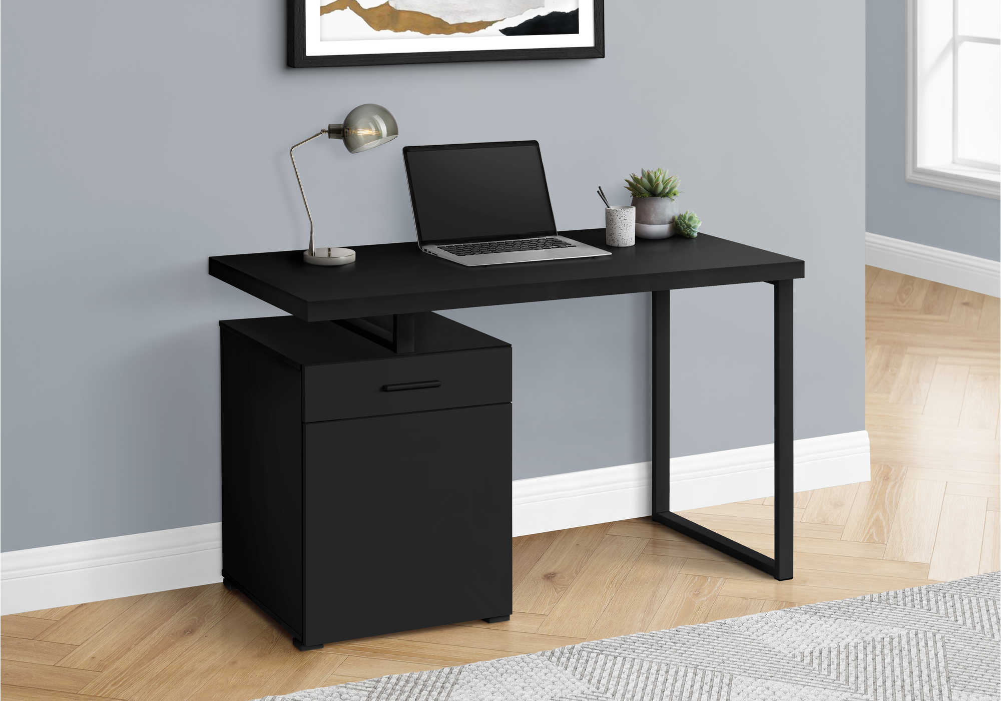 COMPUTER DESK - 48"L / BLACK LEFT OR RIGHT FACING # I 7761