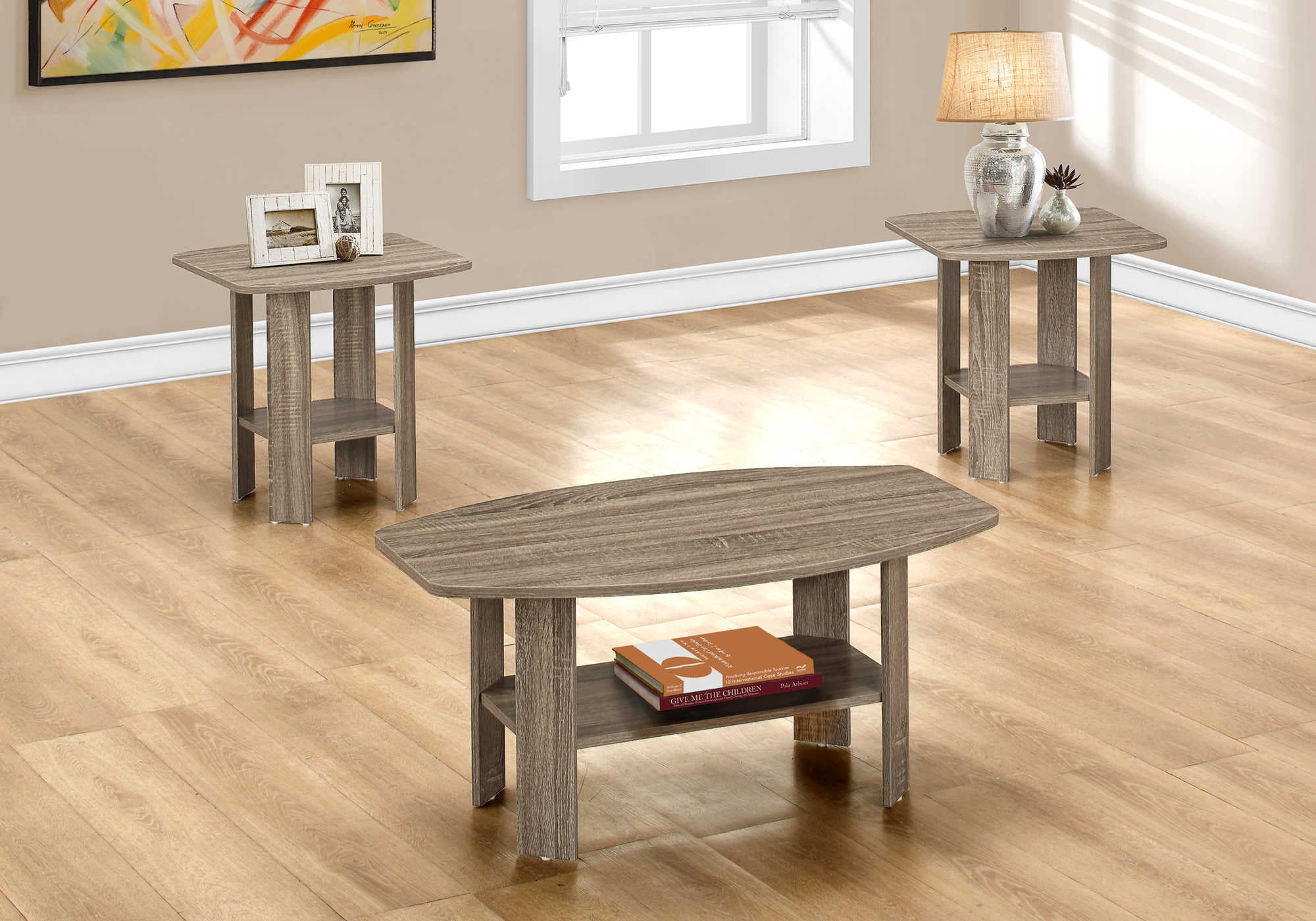 ENSEMBLE DE TABLE - ENSEMBLE DE 3 PIÈCES / TAUPE FONCÉ # I 7927P