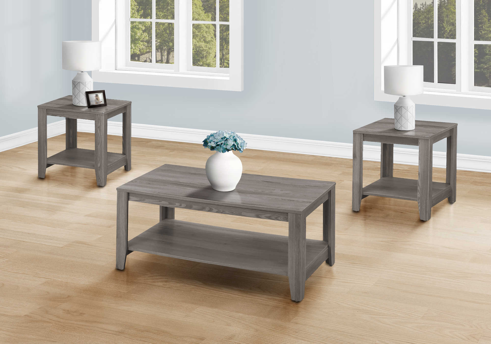 TABLE SET - 3PCS SET / GREY # I 7991P