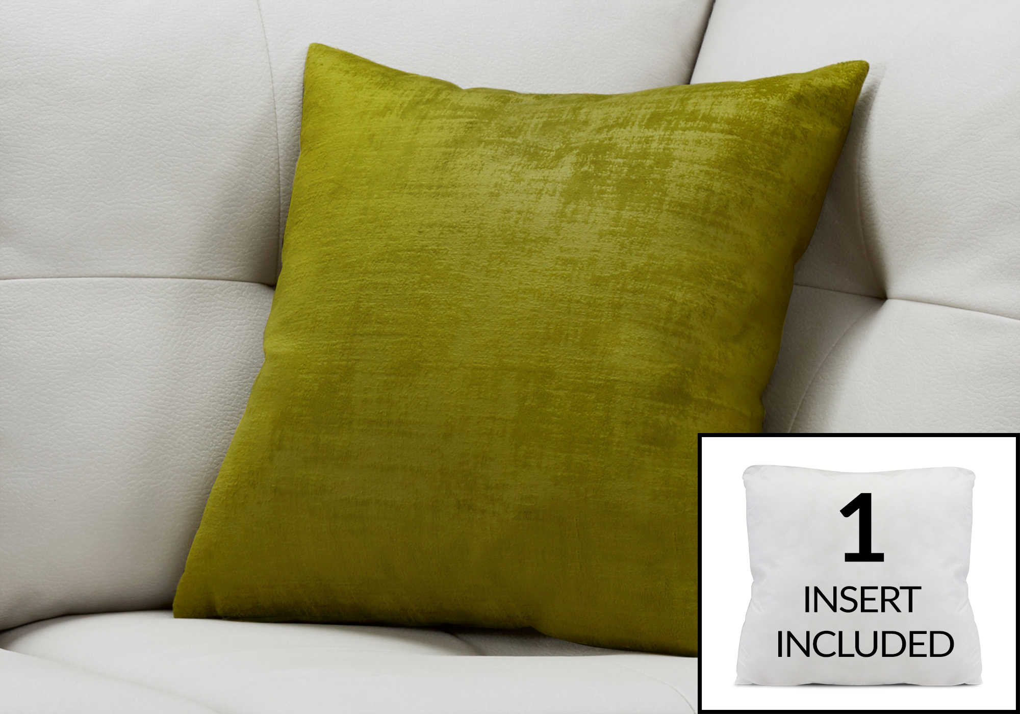 PILLOW - 18"X 18" / LIME GREEN BRUSHED VELVET / 1PC # I 9244