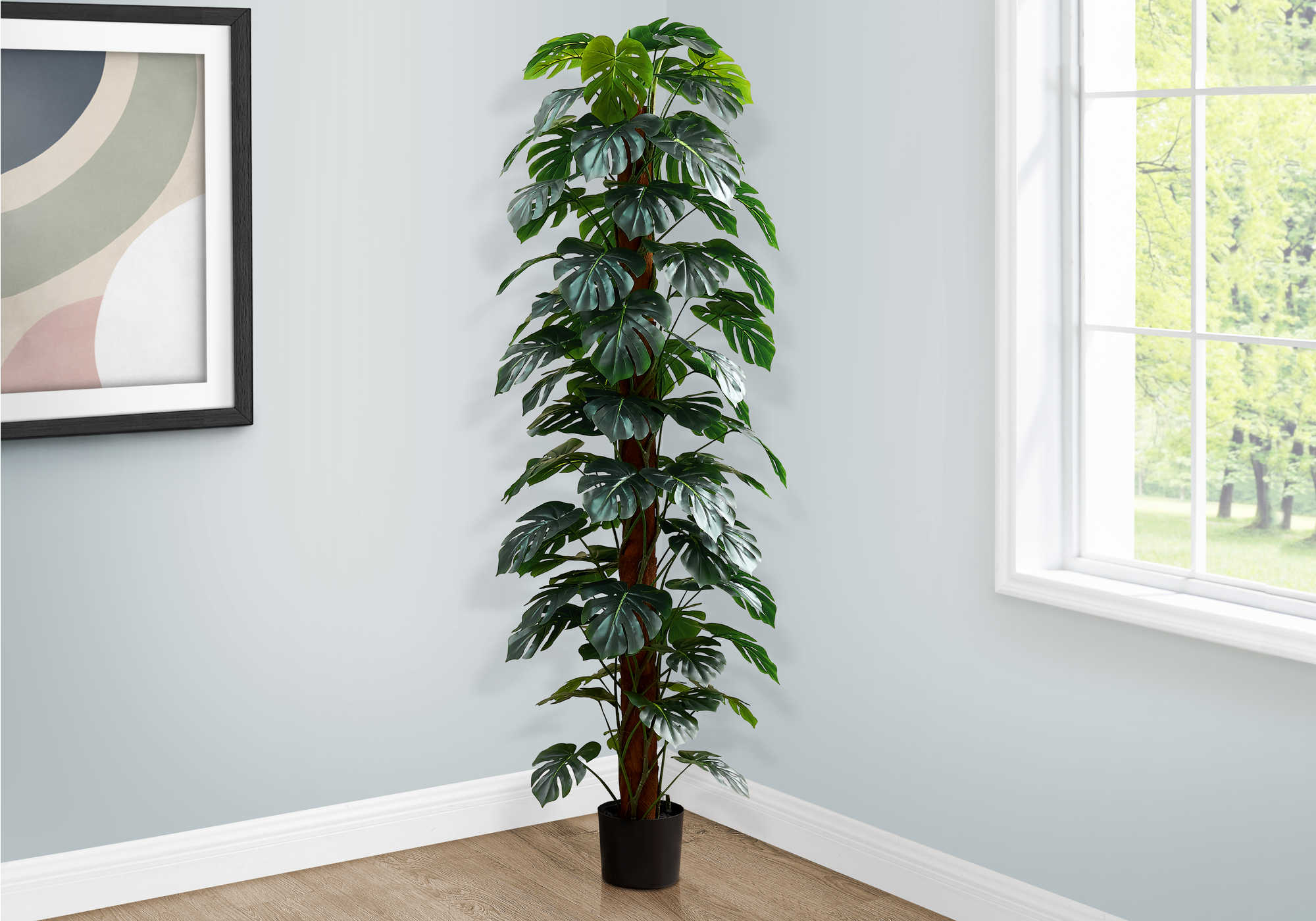 ARTIFICIAL PLANT - 83"H / INDOOR MONSTERA TREE / 8" POT # I 9521