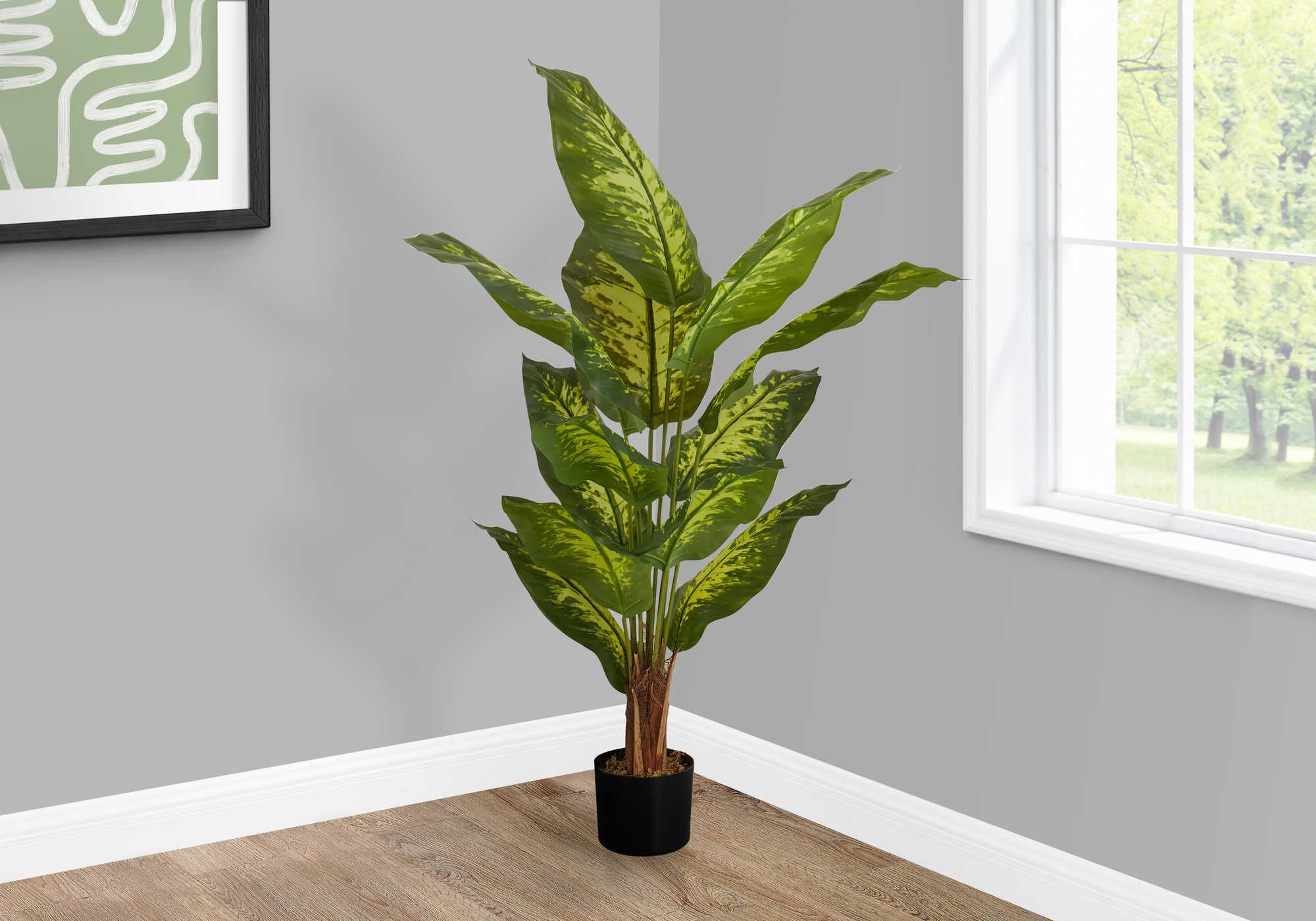 PLANTE ARTIFICIELLE – 119 cm H / PLANTE D'INTÉRIEUR À CONIFÈRE PERMANENTE EN POT DE 13 cm # I 9535