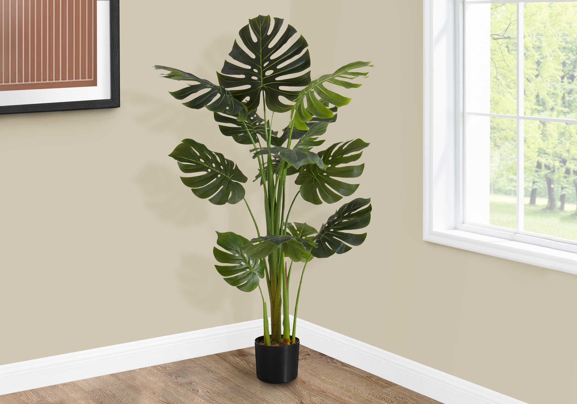 ARTIFICIAL PLANT - 55"H / INDOOR MONSTERA IN A 6" POT # I 9548