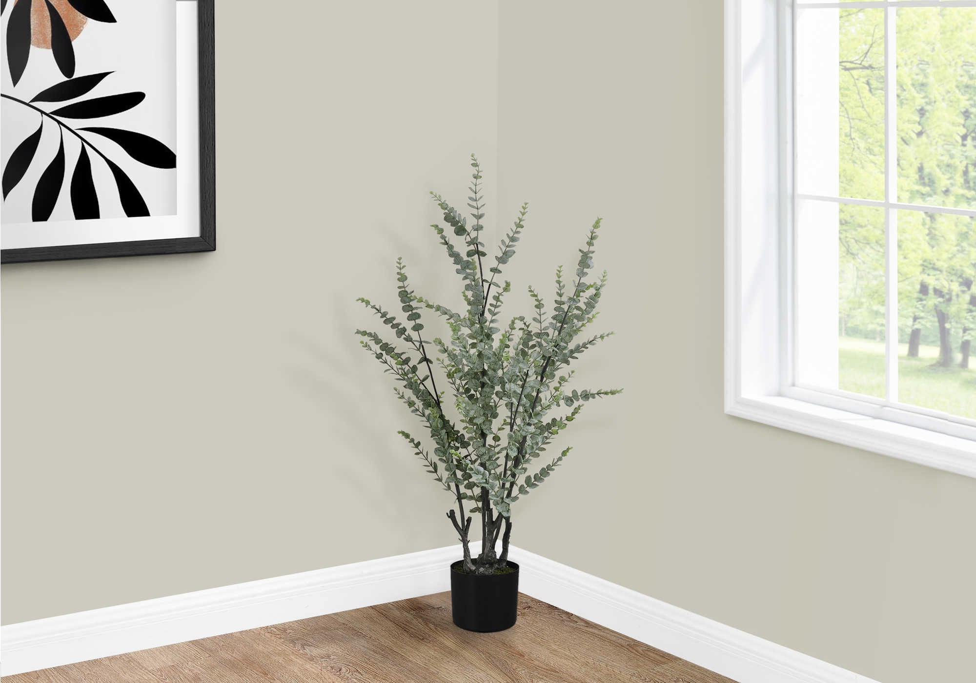 PLANTE ARTIFICIELLE – 112 cm H / EUCALYPTUS D'INTÉRIEUR EN POT DE 13 cm # I 9561