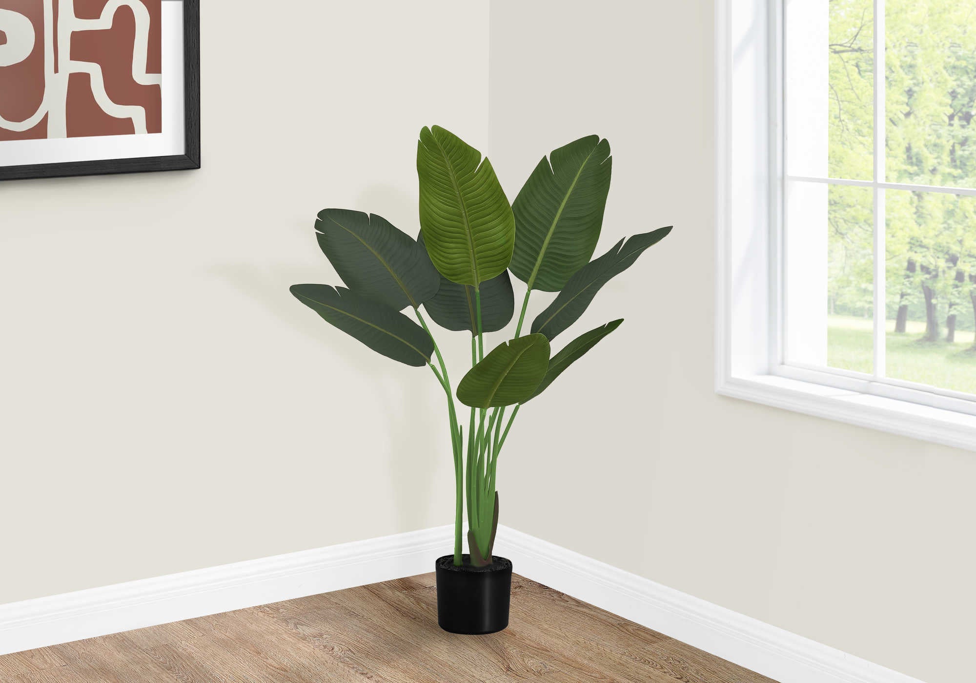PLANTE ARTIFICIELLE – 112 cm H / OISEAU DE PARADIS D'INTÉRIEUR POT DE 13 cm N° I 9569