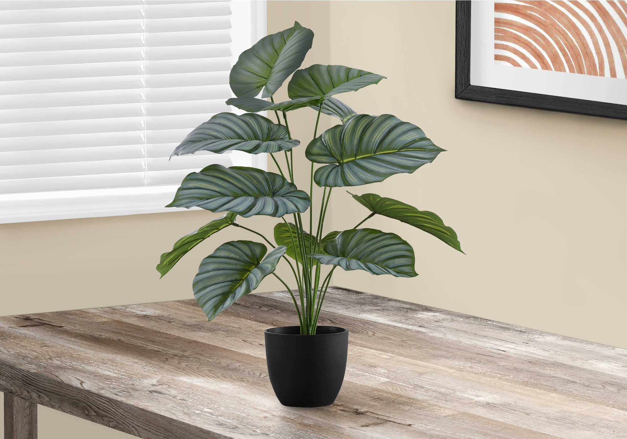 PLANTE ARTIFICIELLE – 61 cm H / CALATHEA D'INTÉRIEUR EN POT DE 13 cm # I 9577