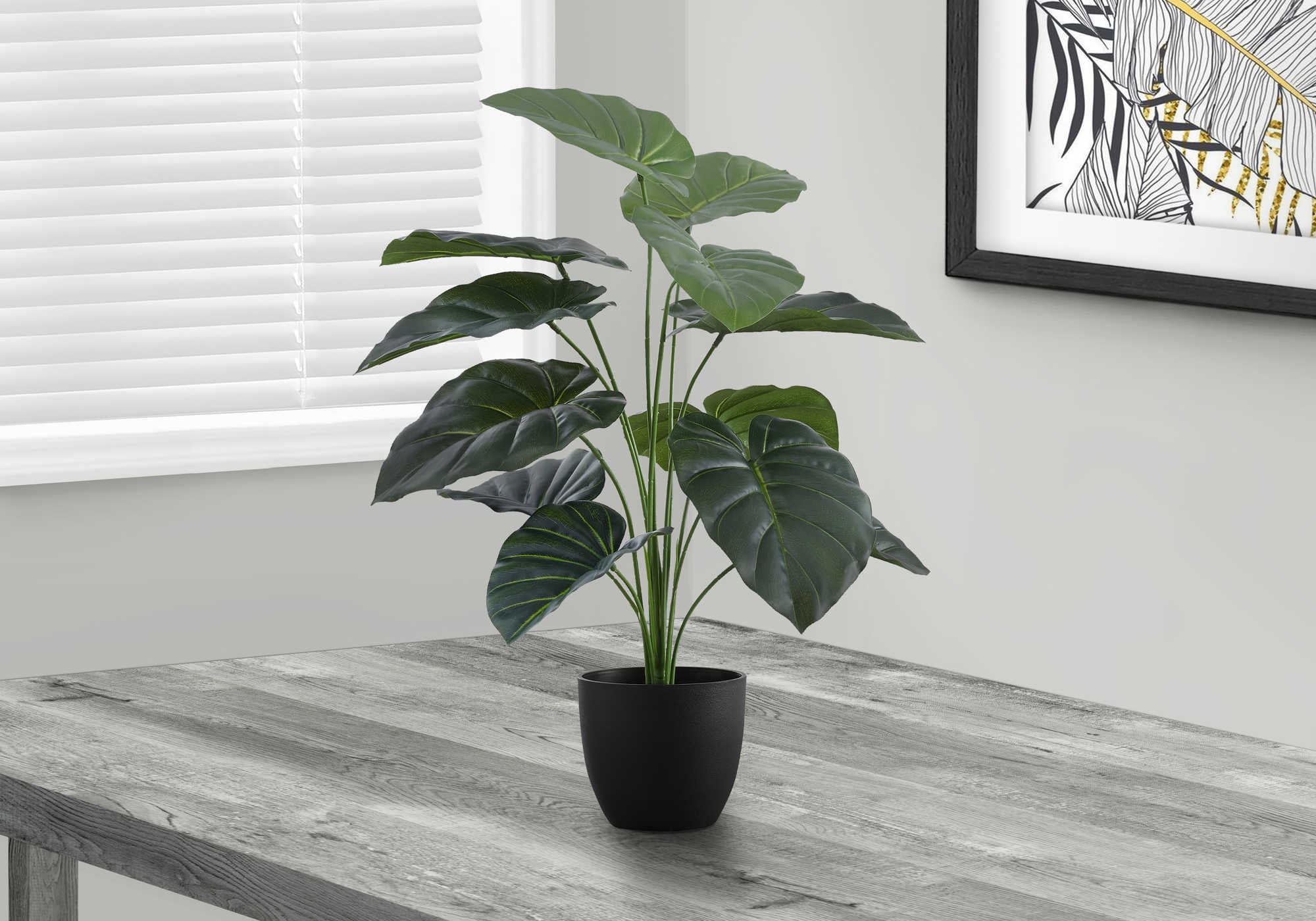 PLANTE ARTIFICIELLE – 61 cm H / ALOCASIA D'INTÉRIEUR EN POT DE 13 cm # I 9578