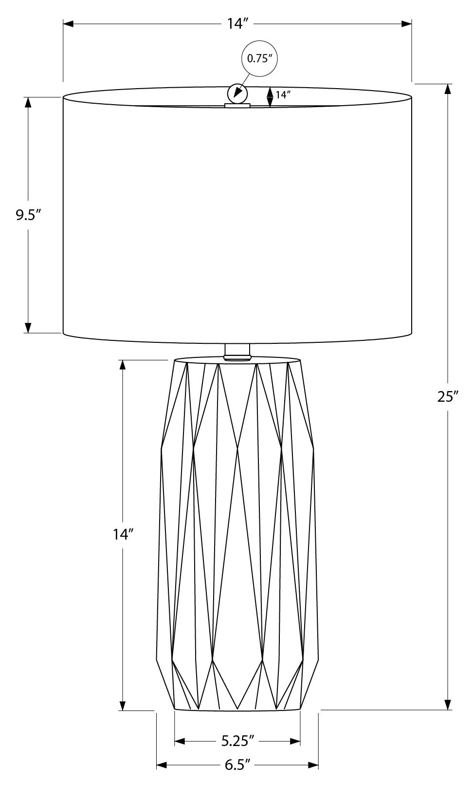 LUMINAIRES – LAMPE DE TABLE 25" H CÉRAMIQUE NOIRE / ABAT-JOUR IVOIRE # I 9620