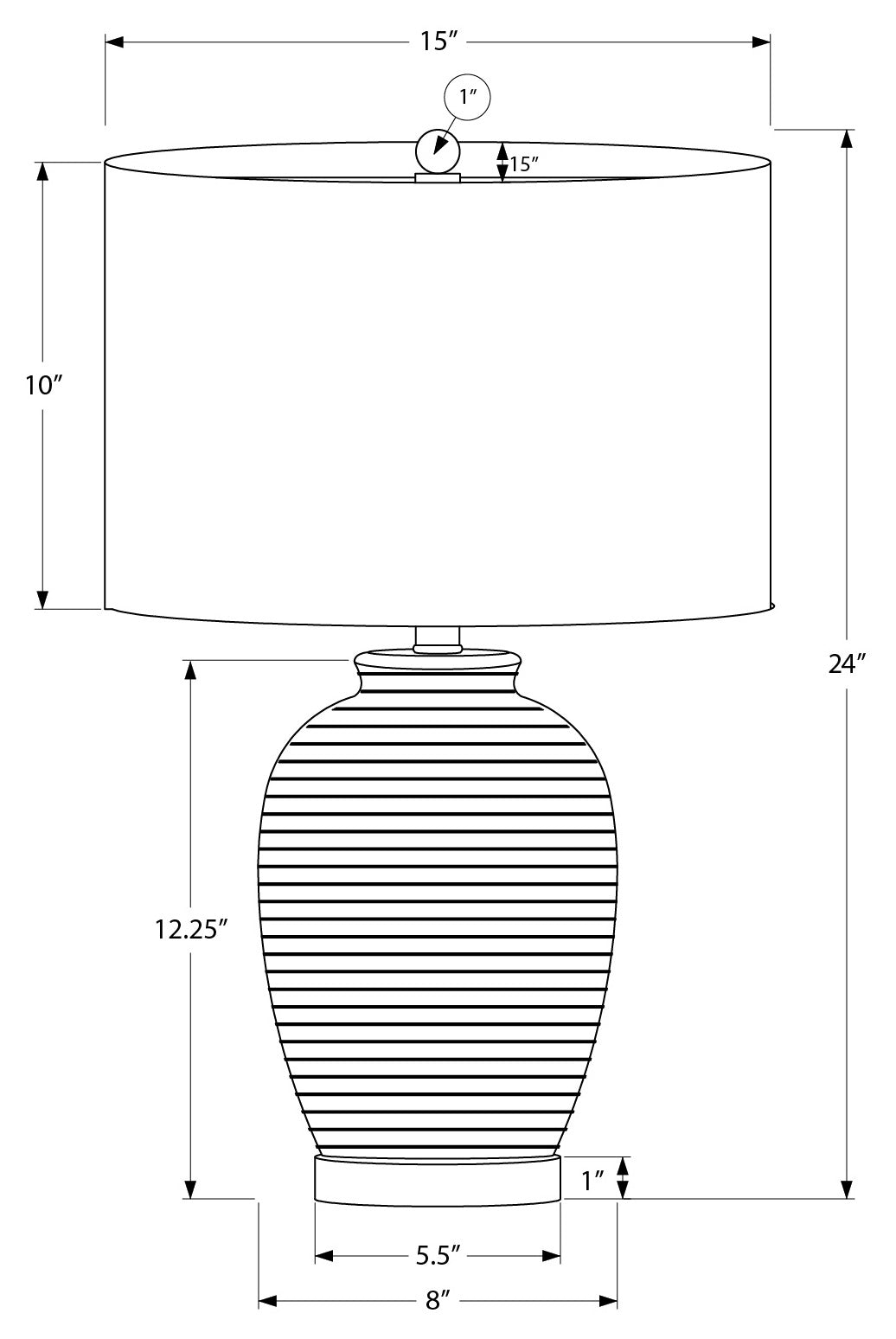 LIGHTING – 24"H TABLE LAMP BLUE CERAMIC / IVORY SHADE # I 9622