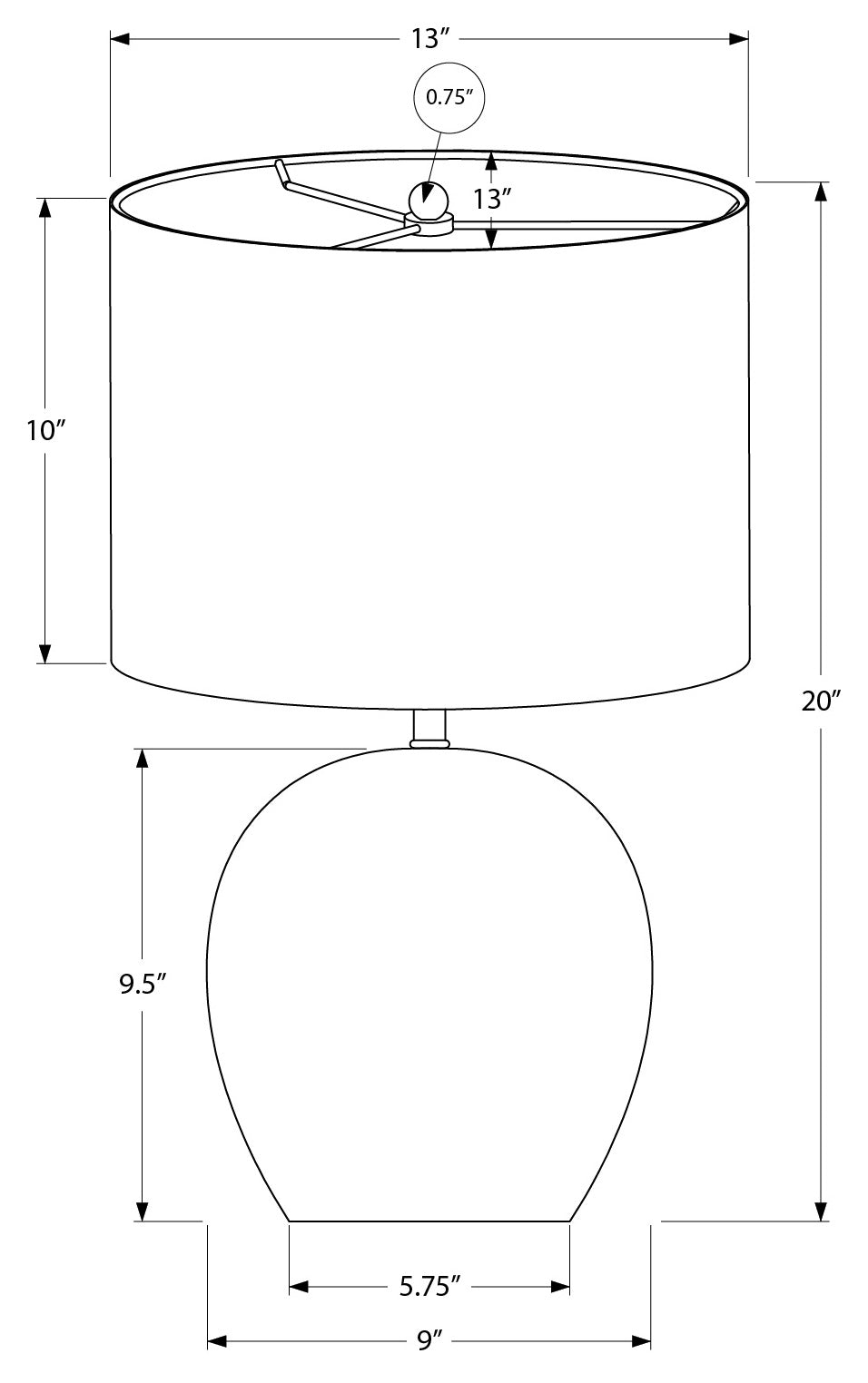 ÉCLAIRAGE – LAMPE DE TABLE 51 cm (20 po) DE H, BÉTON GRIS / ABAT-JOUR IVOIRE N° I 9626