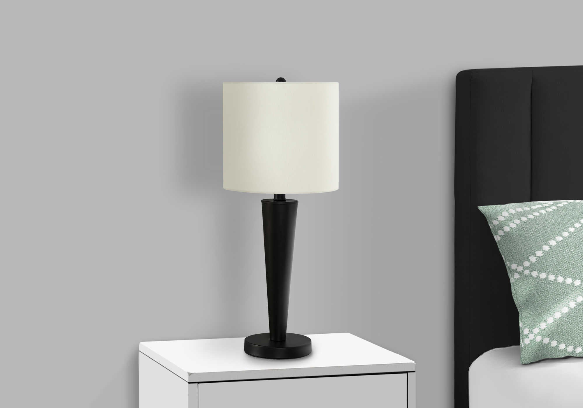 LIGHTING – 2PCS / 24"H TABLE LAMP BLACK / IVORY / USB # I 9643