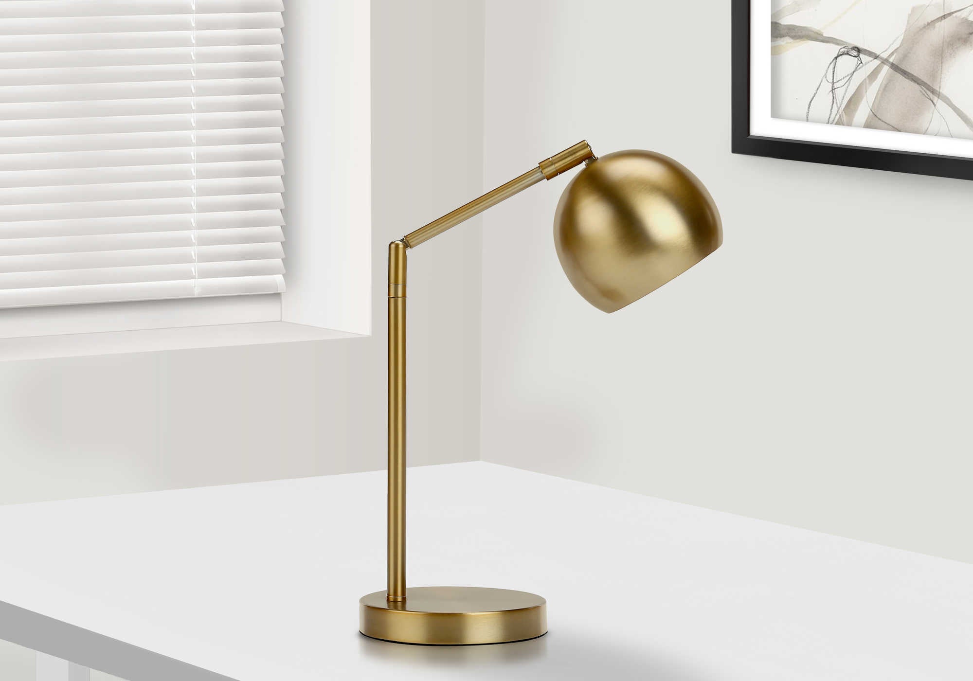 LIGHTING - 19"H TABLE LAMP GOLD METAL / GOLD SHADE # I 9644