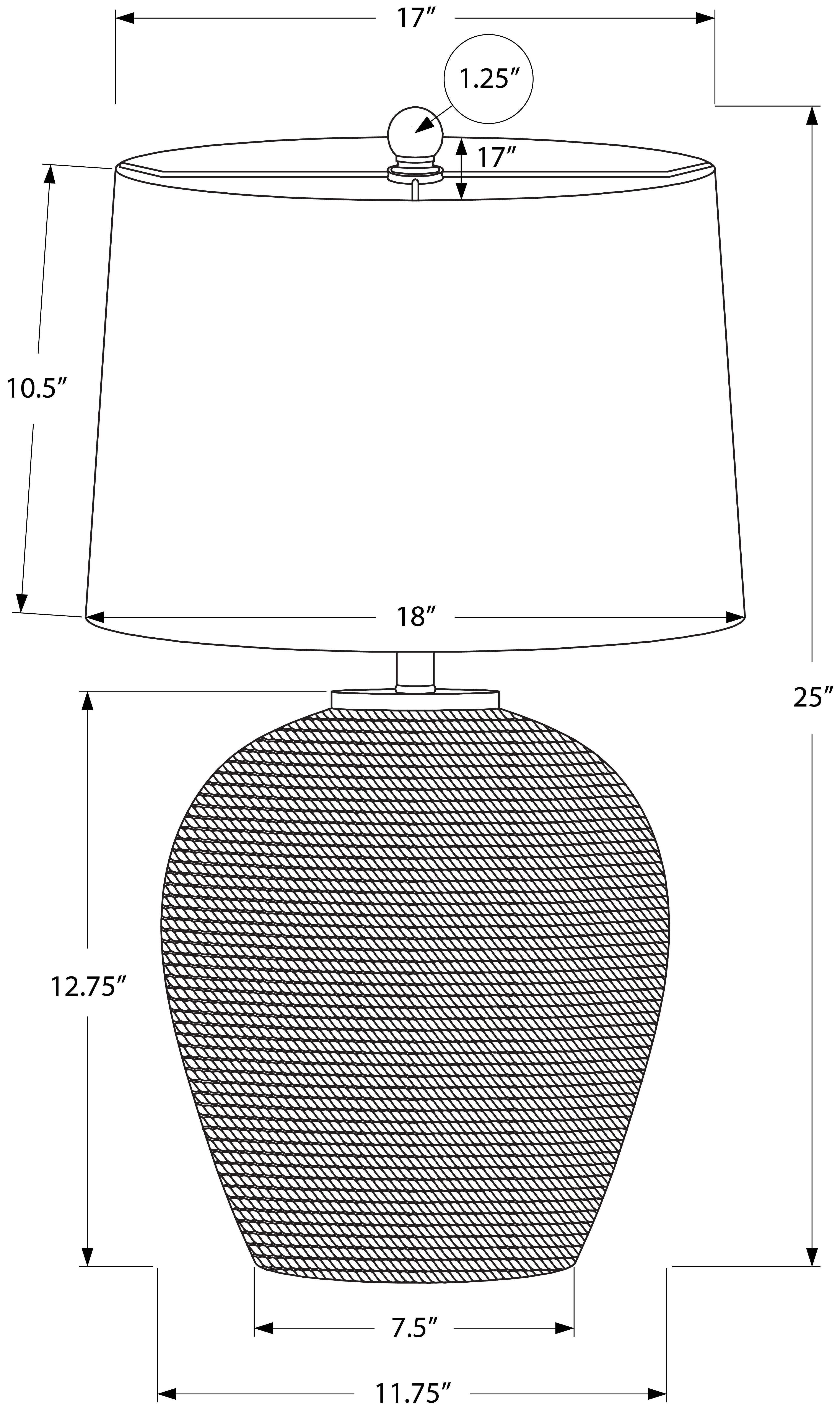 LIGHTING – 25"H TABLE LAMP BEIGE RATTAN / BEIGE SHADE # I 9713