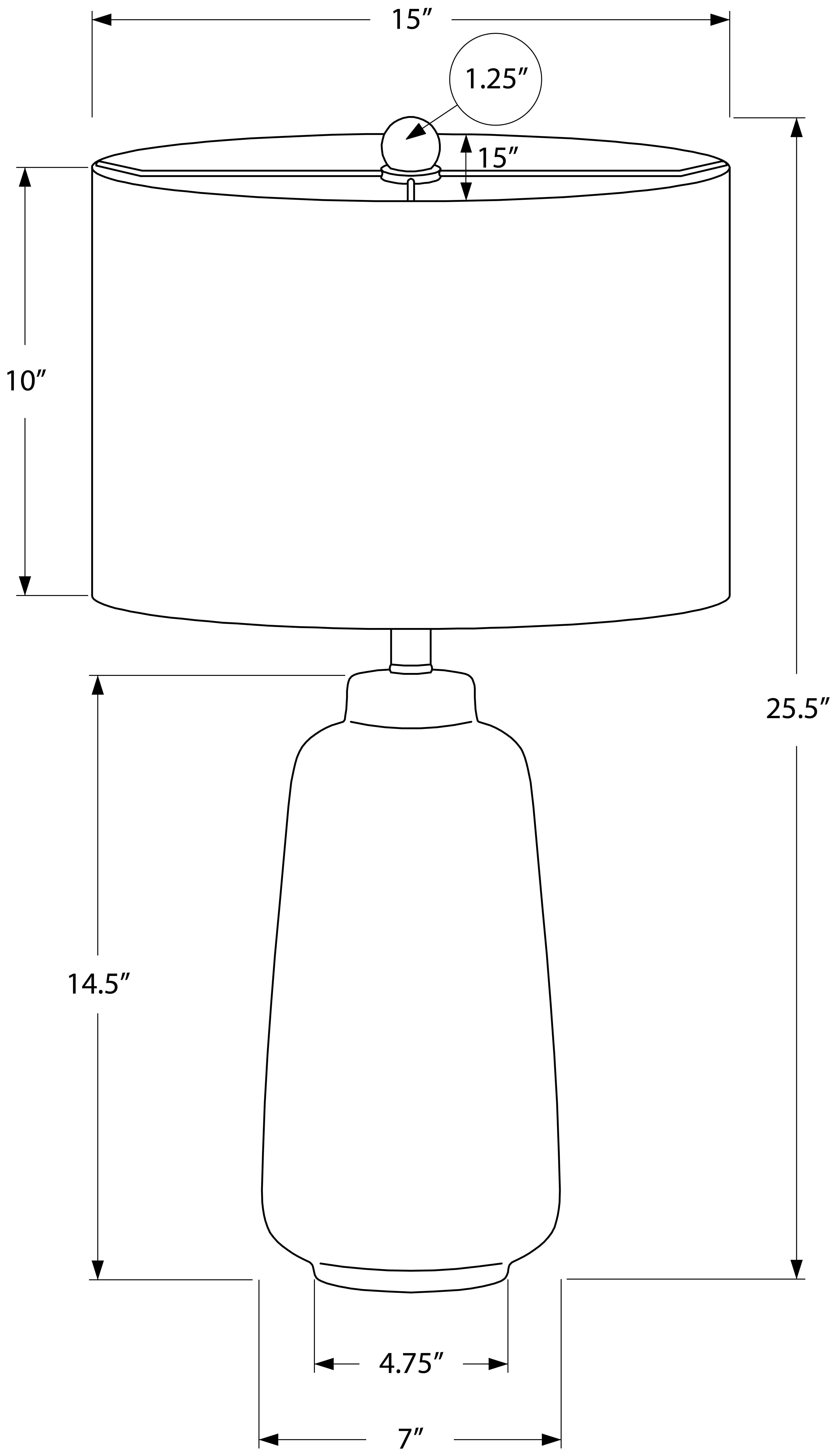 LIGHTING – 26"H TABLE LAMP CREAM CERAMIC / IVORY SHADE # I 9716