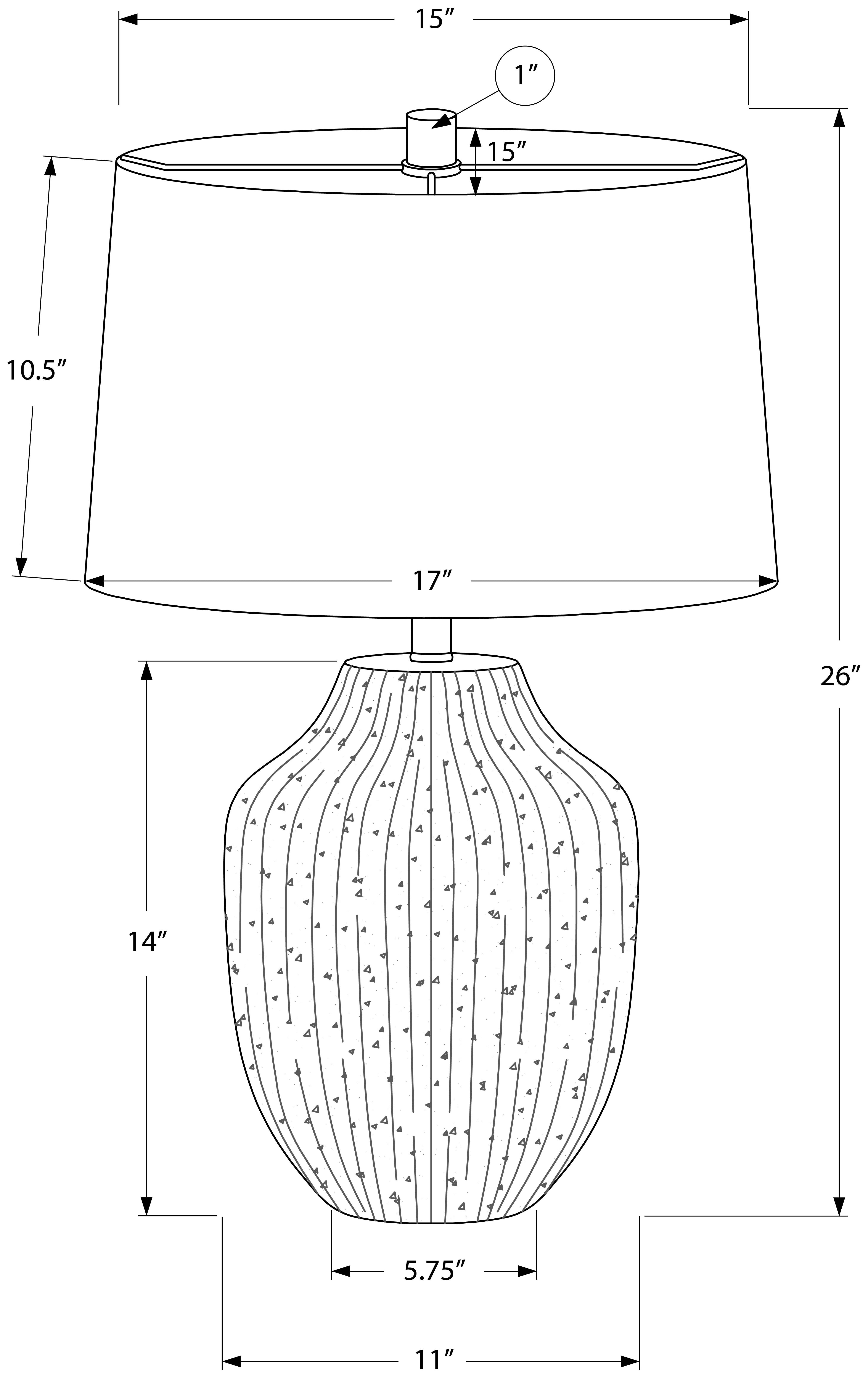 LIGHTING – 26"H TABLE LAMP CREAM CERAMIC / IVORY SHADE # I 9719