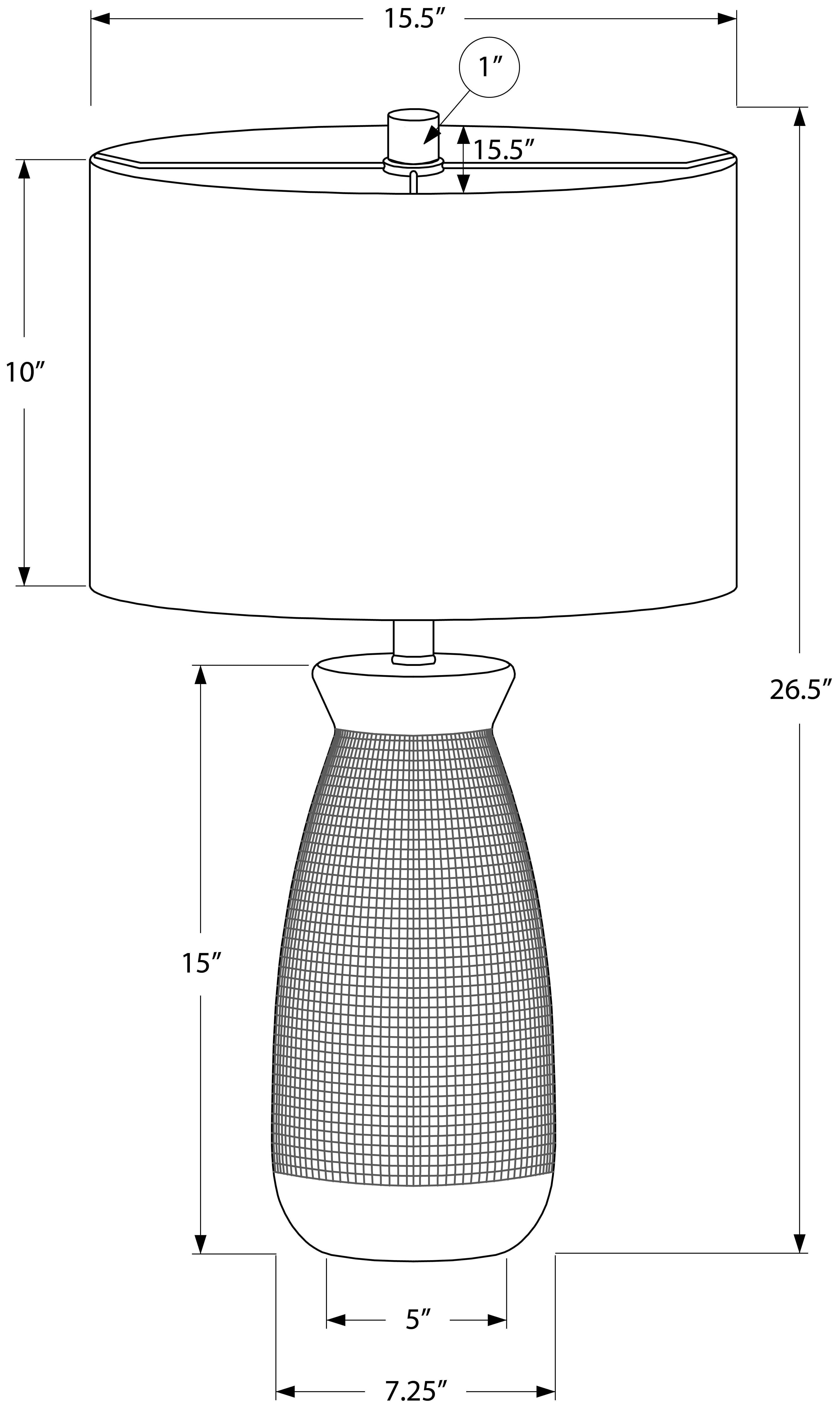 LIGHTING – 27"H TABLE LAMP GREY CERAMIC / GREY SHADE # I 9725